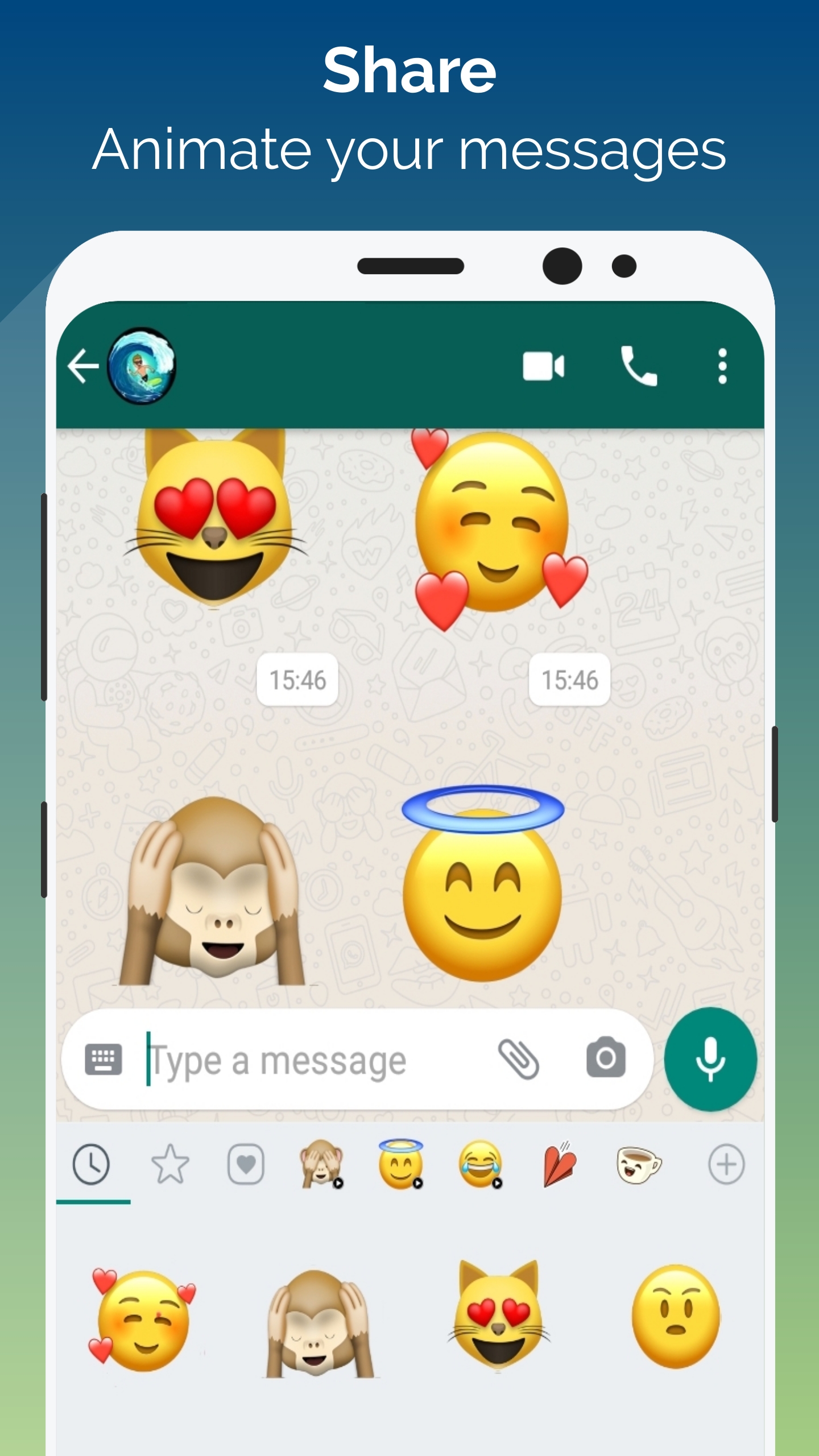 اسکرین شات 2 برنامه Animated Emoji - WAStickerApps