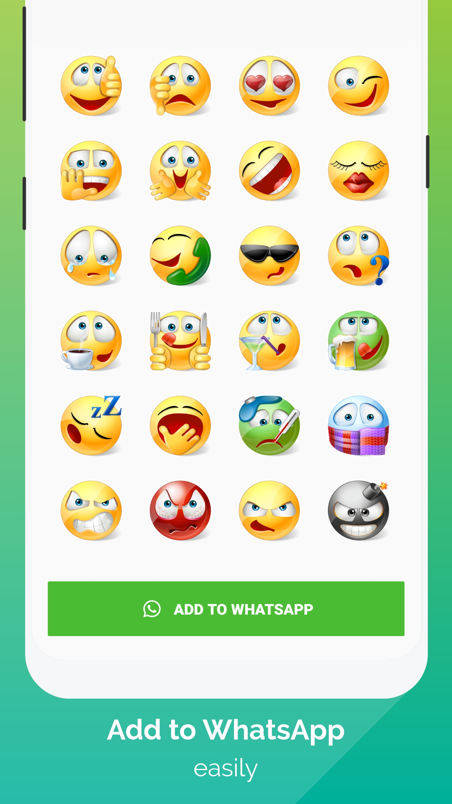 اسکرین شات 2 برنامه WeSmile Smileys (WASticker)
