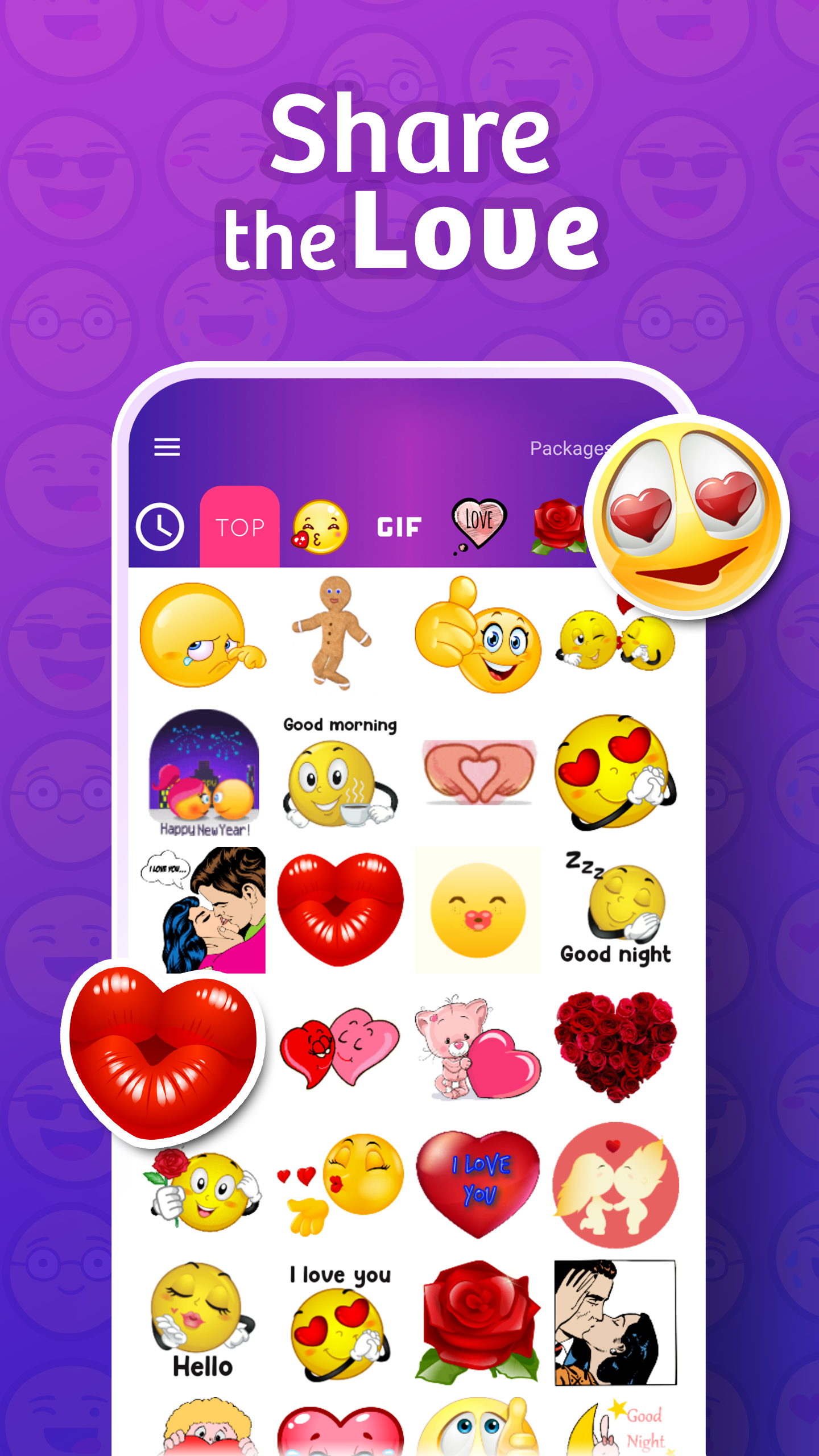 اسکرین شات 3 برنامه WhatsLov Stickers (WASticker)