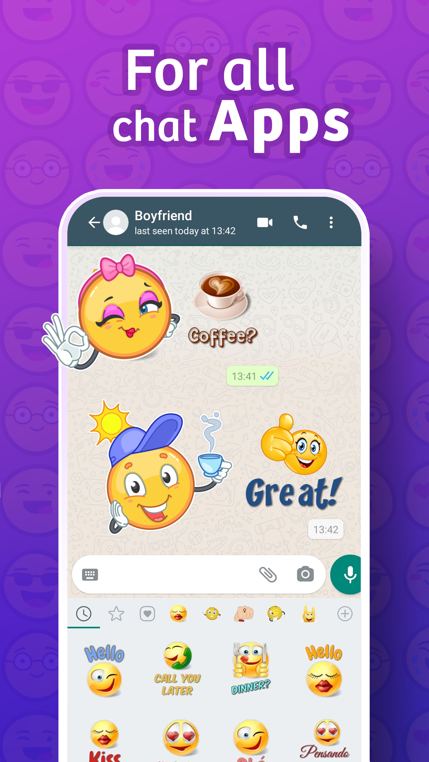 اسکرین شات 2 برنامه WhatsLov Stickers (WASticker)