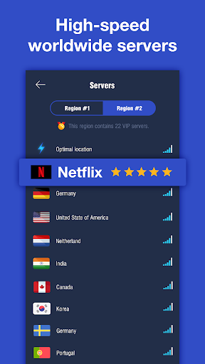 اسکرین شات 1 برنامه UltraShark VPN - Free Proxy Server & Secure VPN