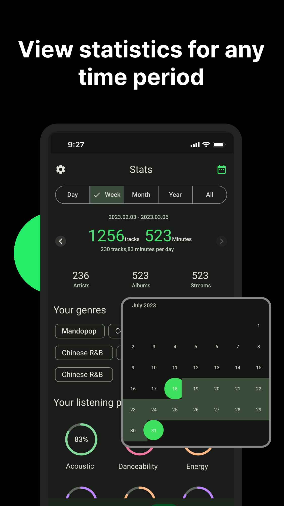 اسکرین شات 2 برنامه Airbuds Widget - Spotify Stats