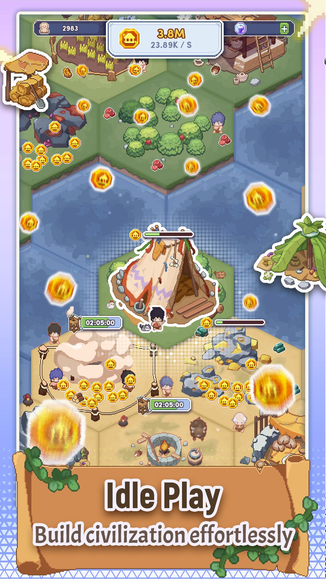 اسکرین شات 1 بازی Pixel Civilization: Idle Game