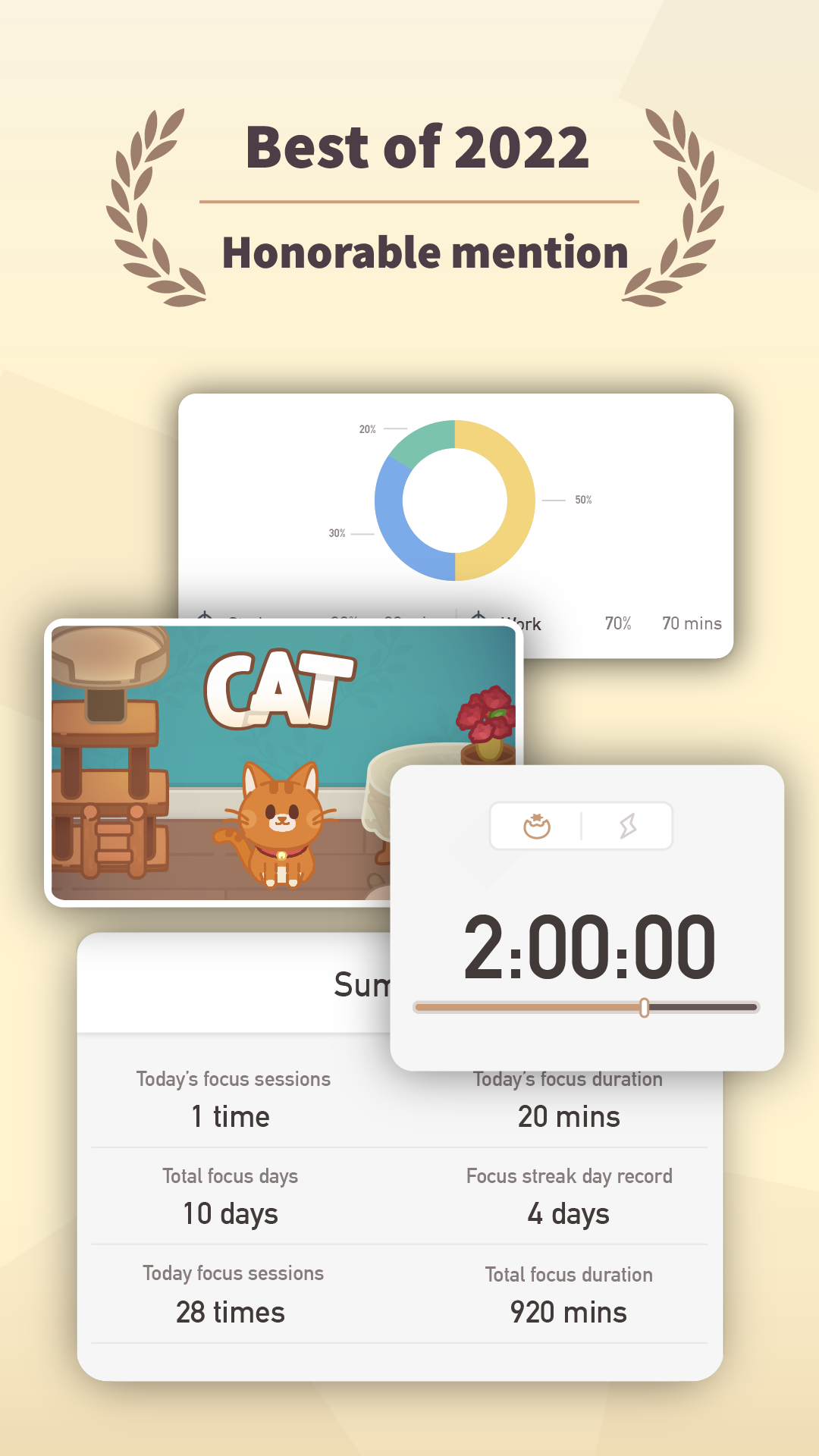 اسکرین شات 1 برنامه Striving: Pomodoro study timer