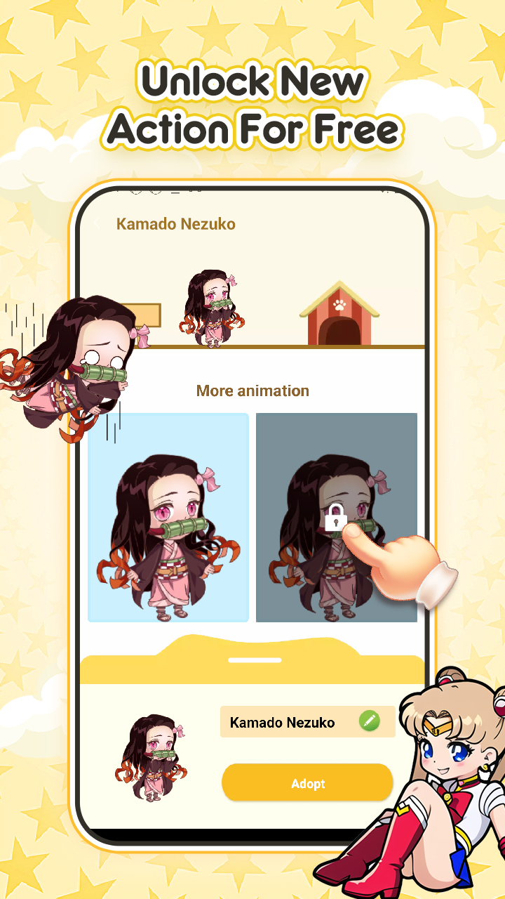 اسکرین شات 4 برنامه Shimeji Home: My Desktop Pet