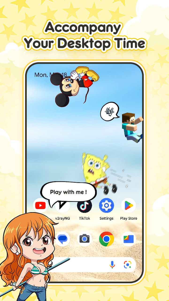اسکرین شات 2 برنامه Shimeji Home: My Desktop Pet