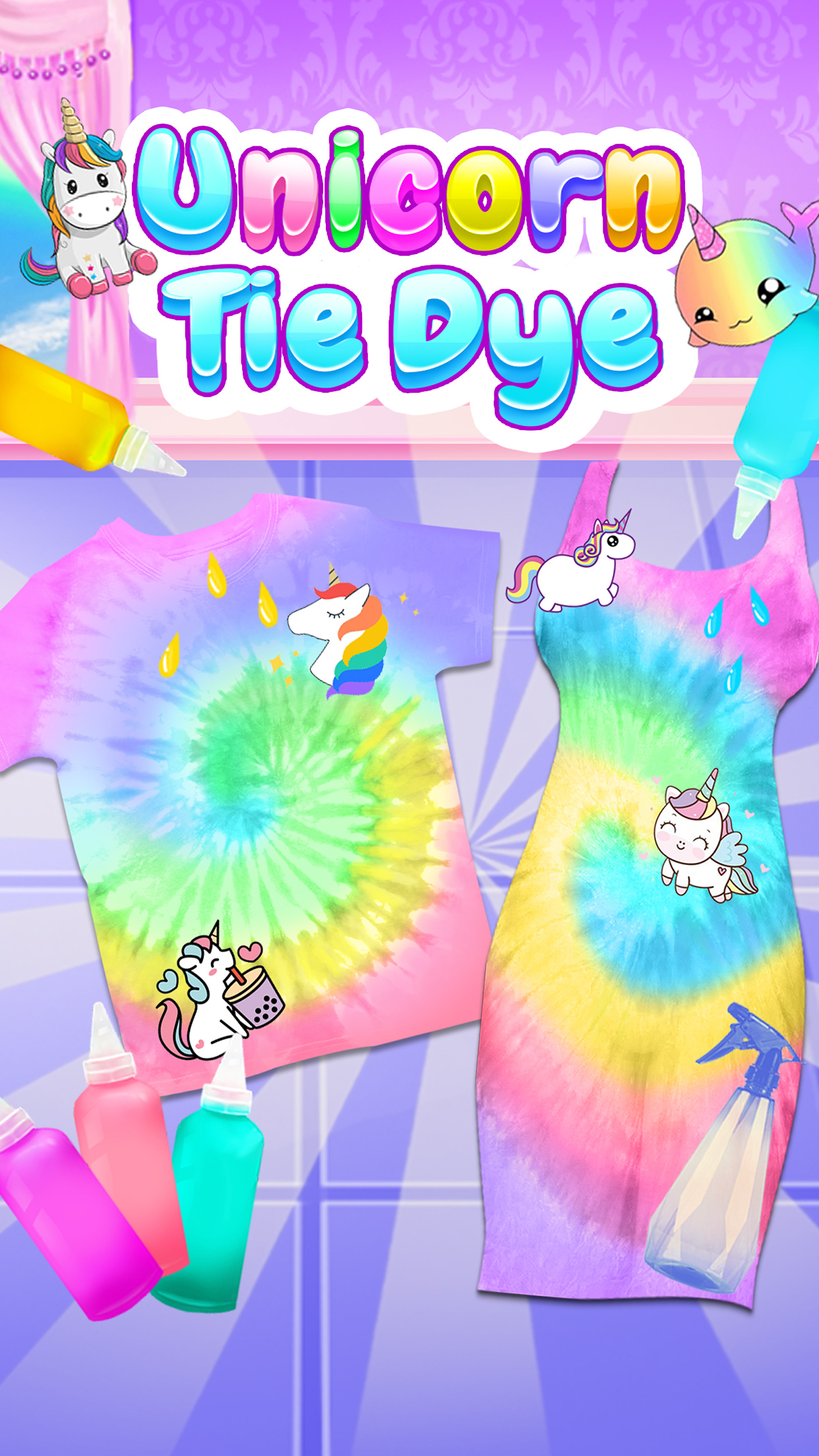 اسکرین شات 1 بازی Tie Dye: Unicorn Pattern
