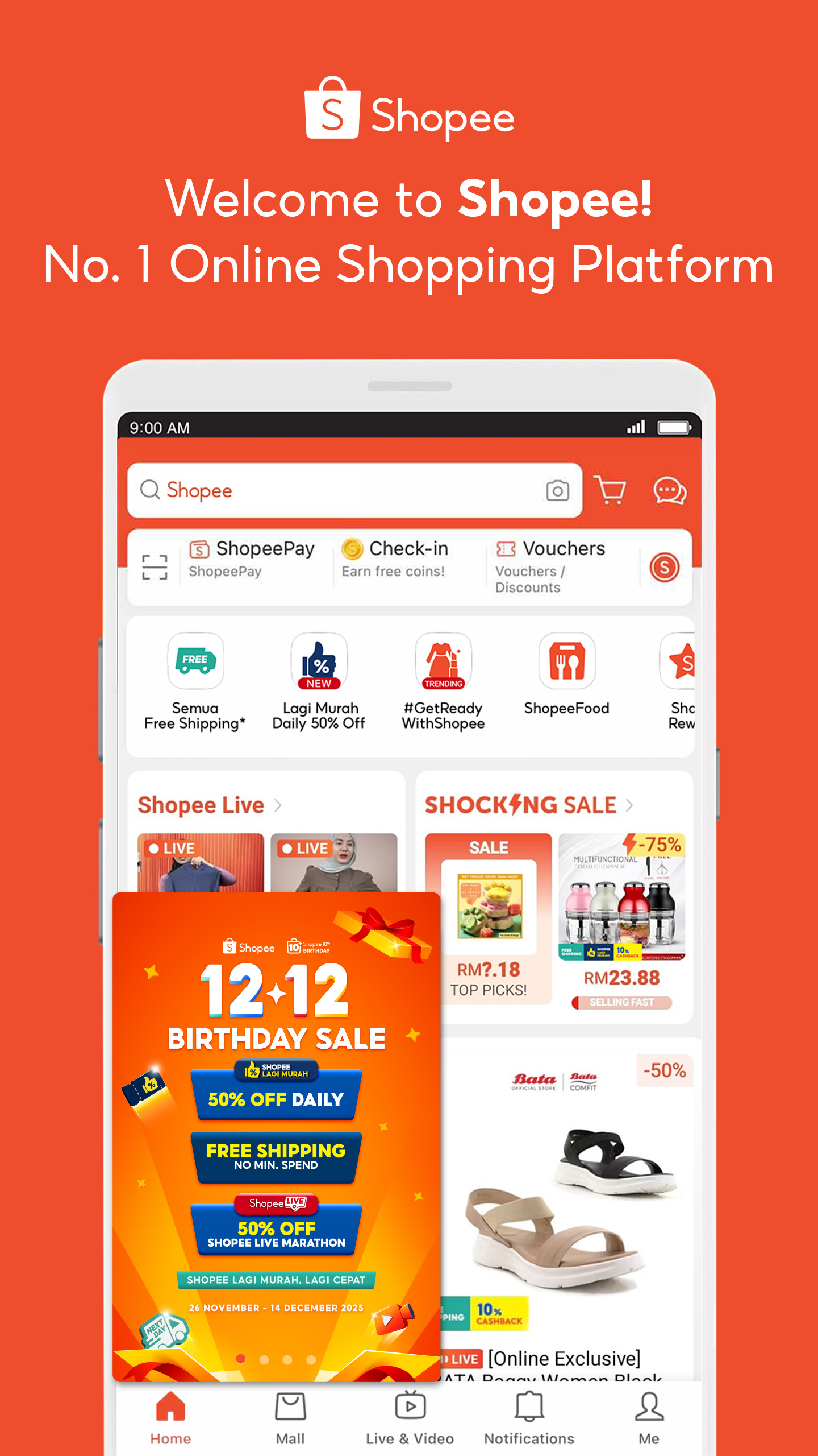 اسکرین شات 1 برنامه Shopee MY 12.12