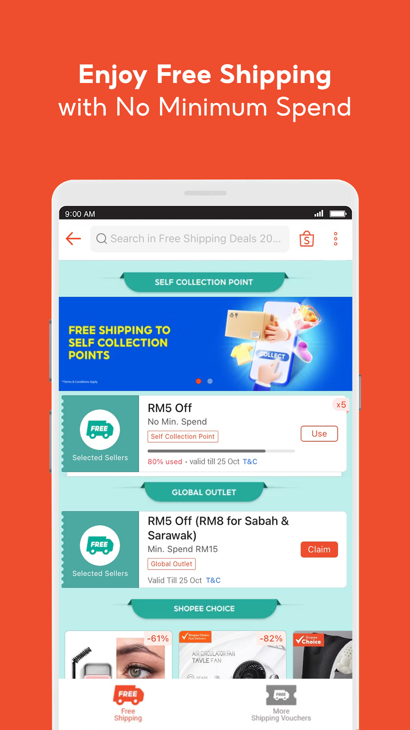 اسکرین شات 3 برنامه Shopee MY: No Shipping Fee