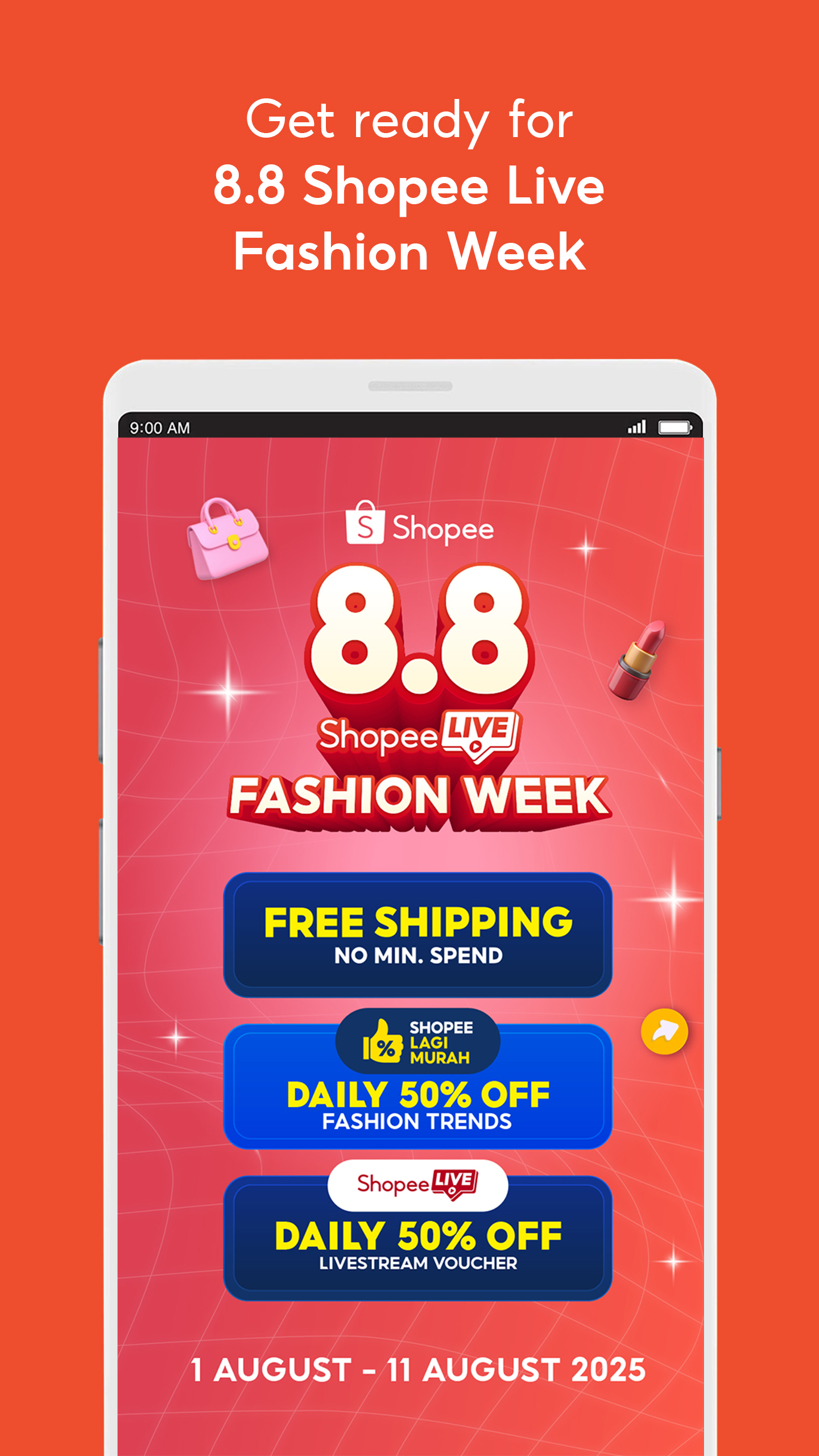 اسکرین شات 2 برنامه 8.8 Shopee Live Fashion Week