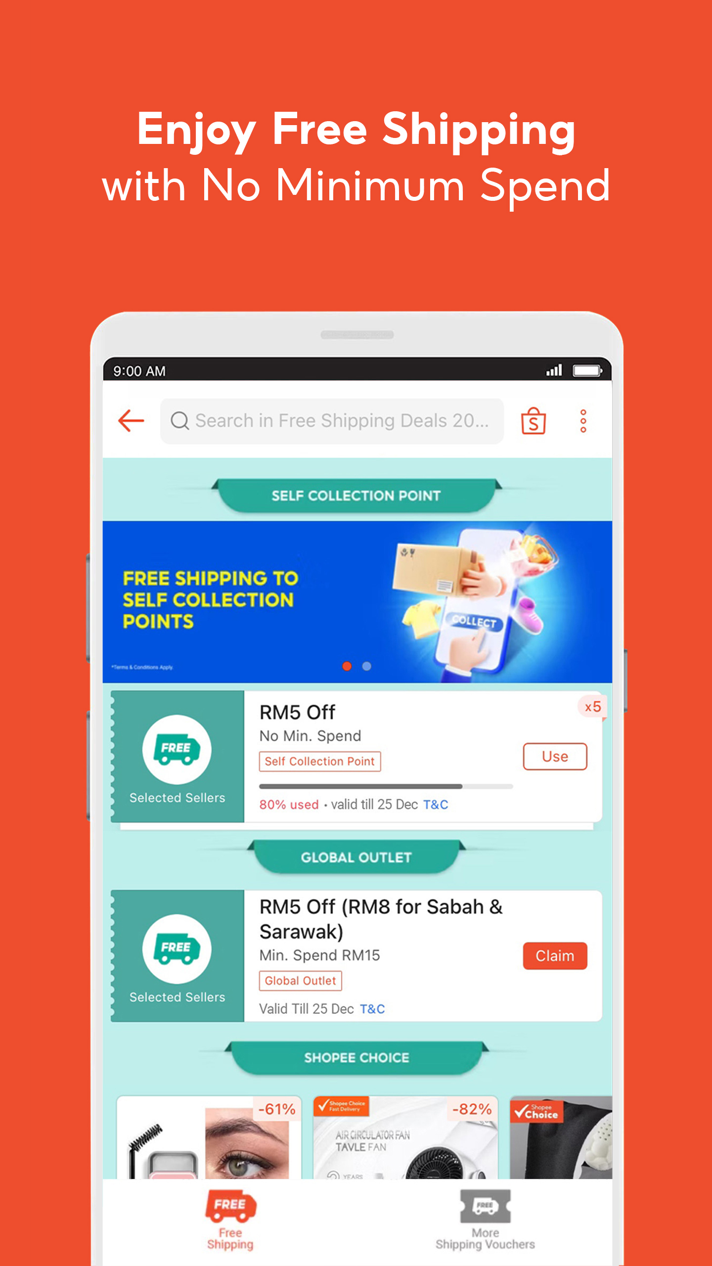 اسکرین شات 3 برنامه Shopee MY: No Shipping Fee