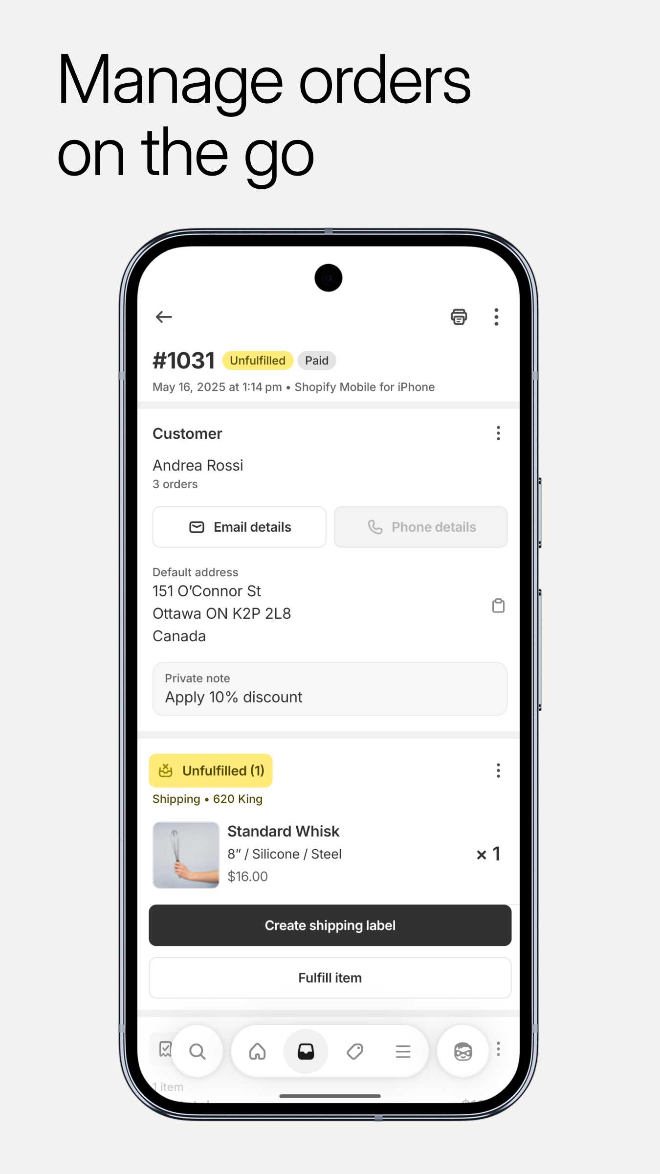 اسکرین شات 5 برنامه Shopify: Sell online/in person