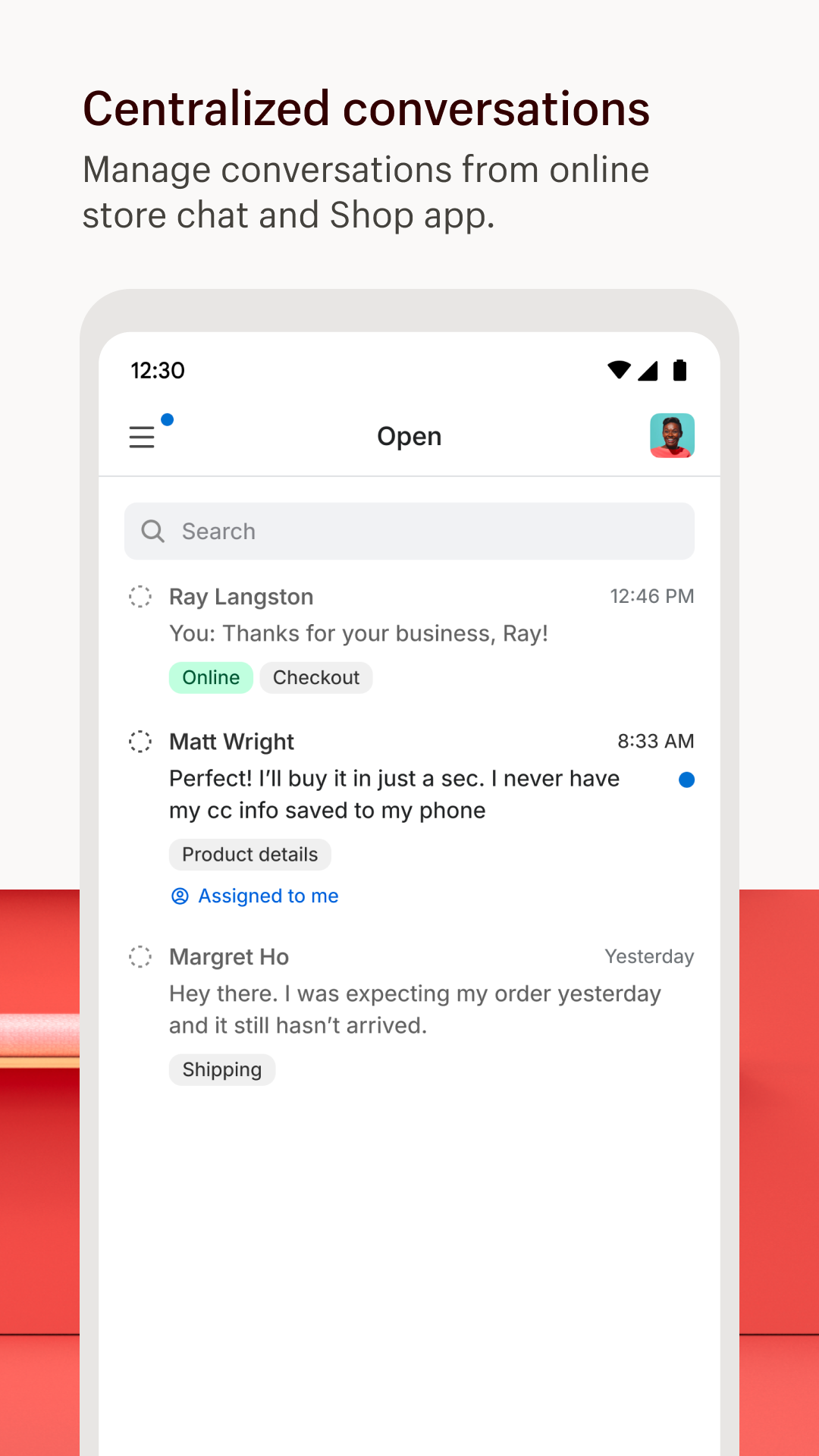 اسکرین شات 1 برنامه Shopify Inbox