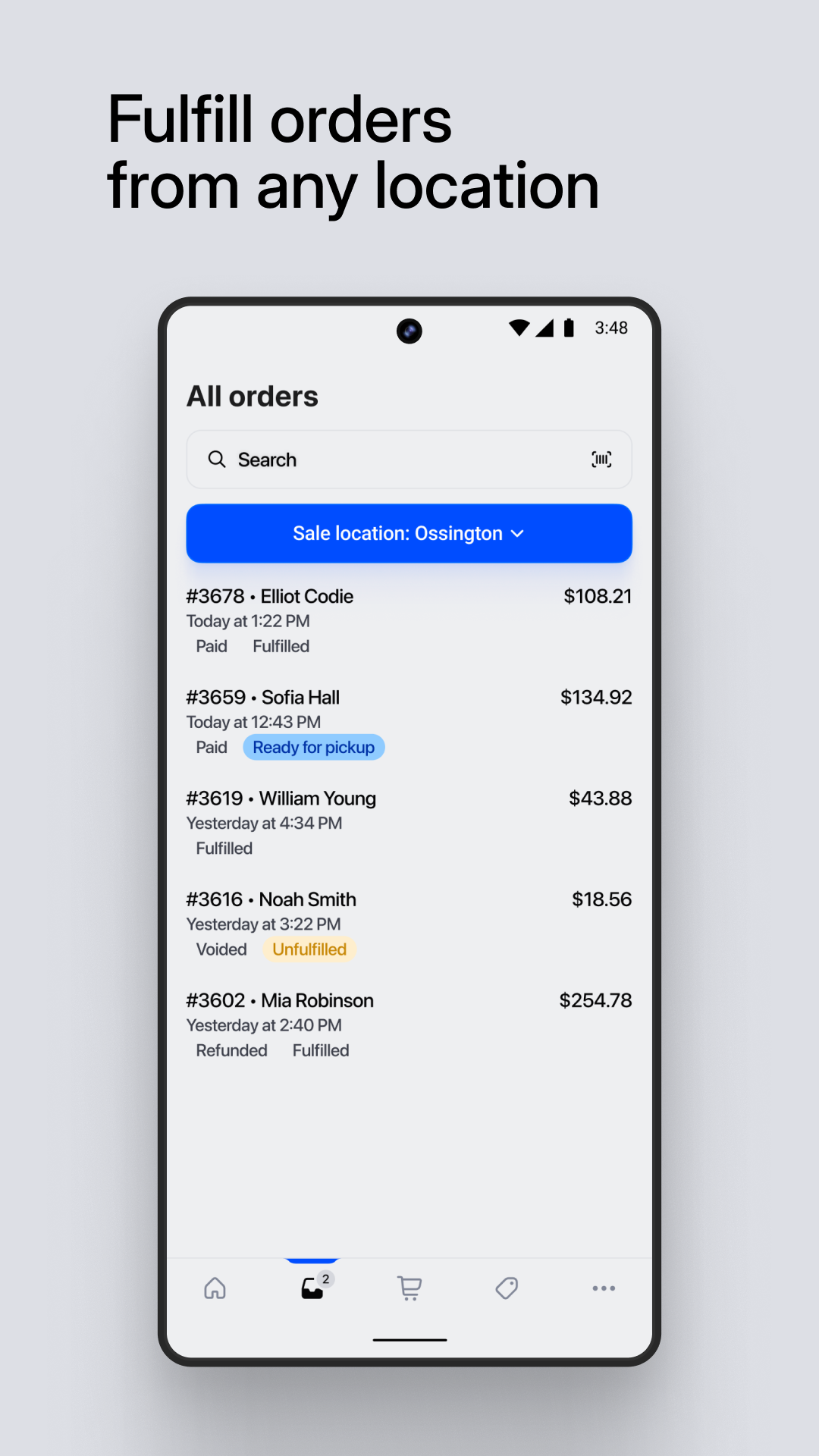 اسکرین شات 5 برنامه Shopify Point of Sale (POS)