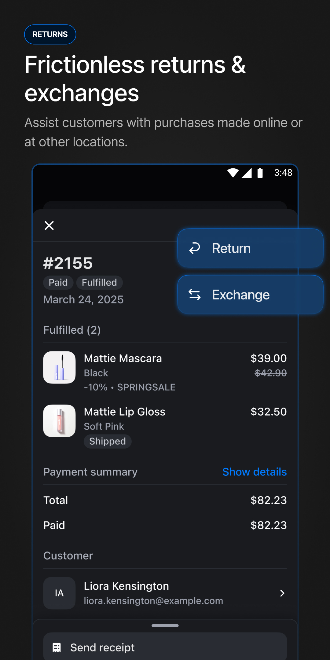 اسکرین شات 3 برنامه Shopify Point of Sale (POS)