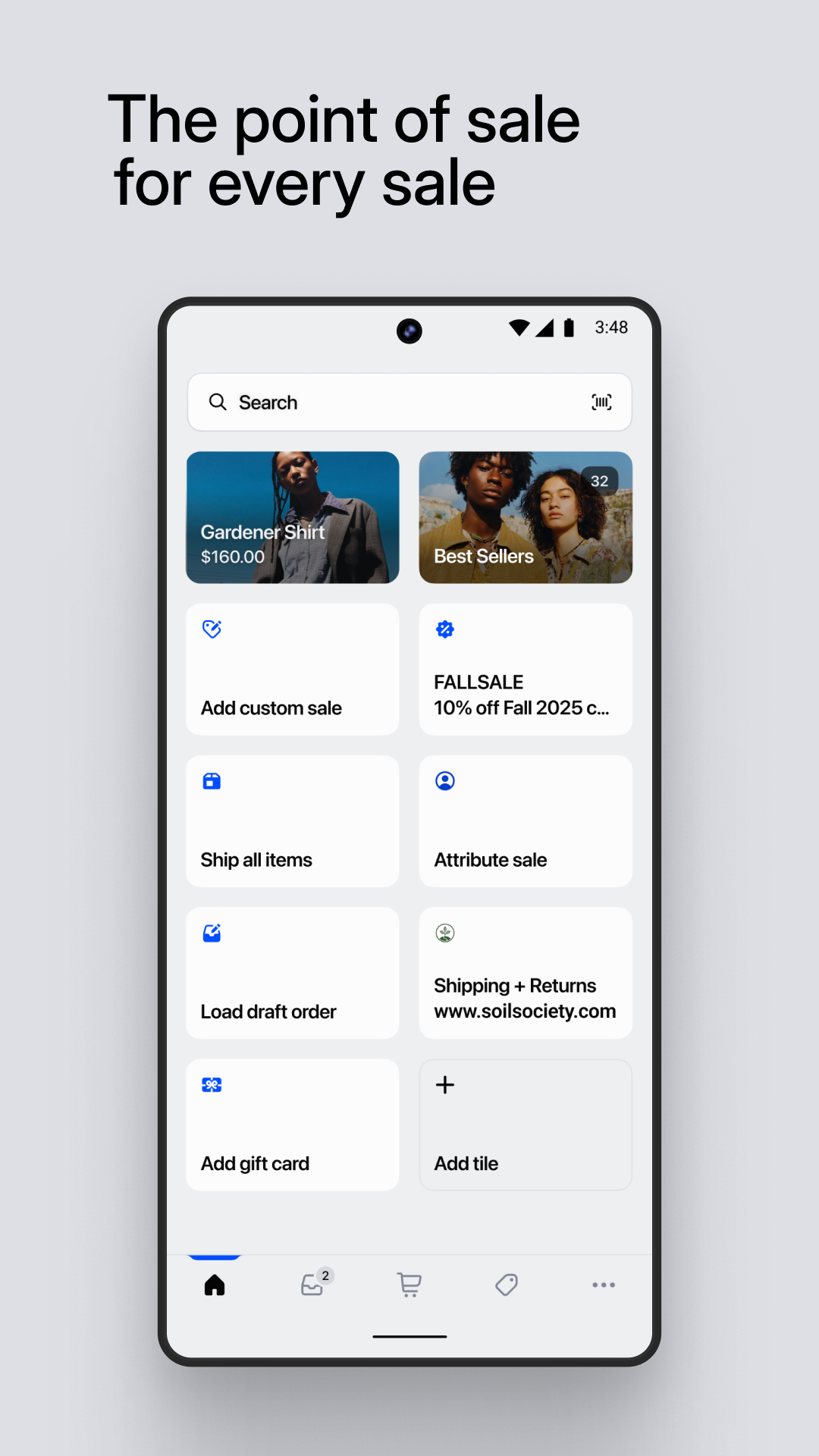 اسکرین شات 1 برنامه Shopify Point of Sale (POS)