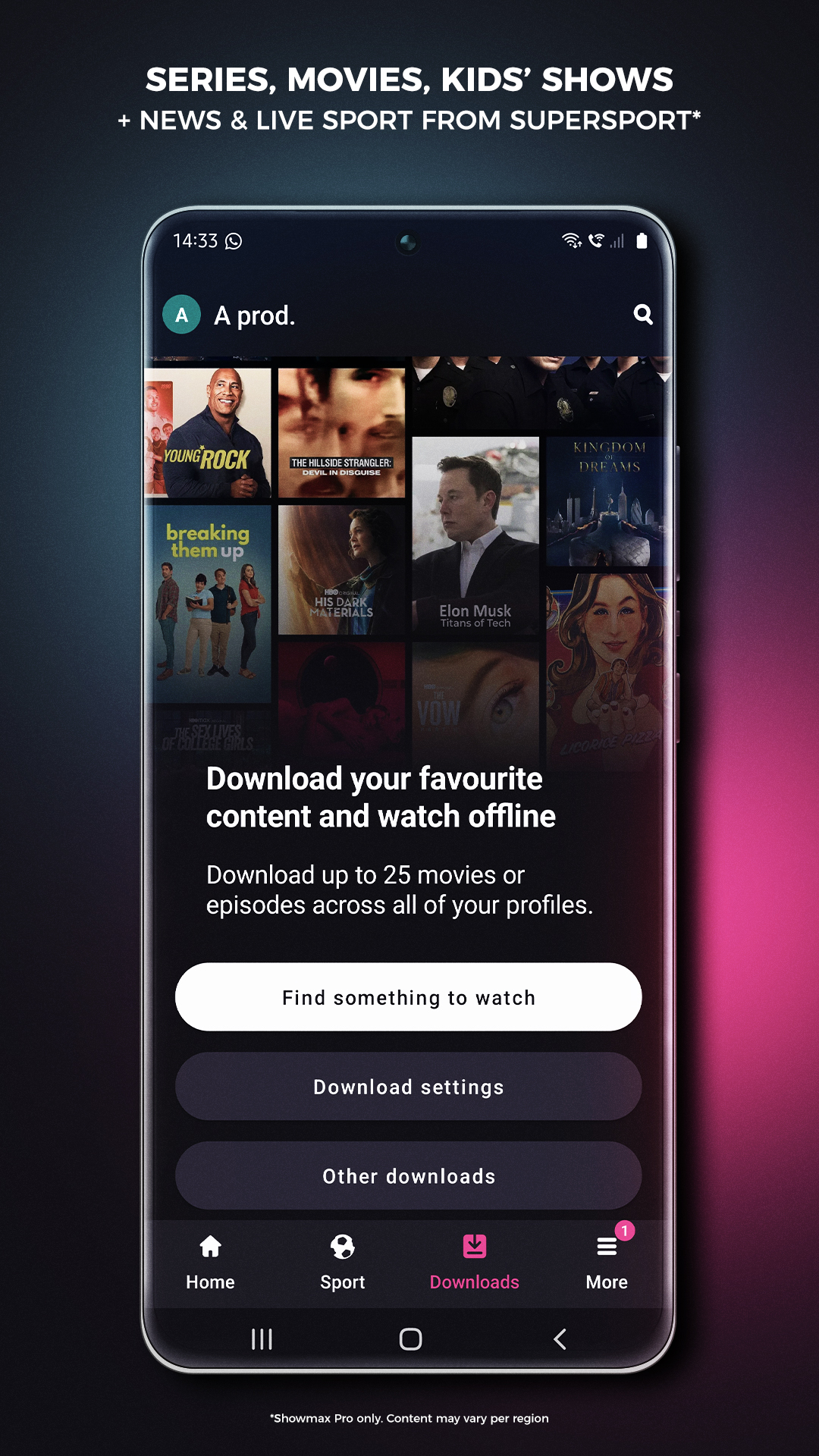 اسکرین شات 1 برنامه Showmax 1.0