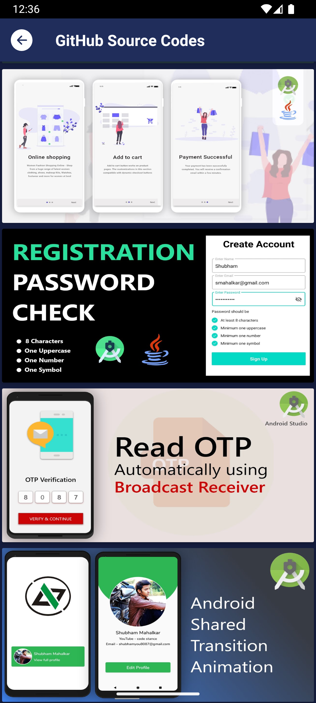 اسکرین شات 5 برنامه Source Codes - Learn Android