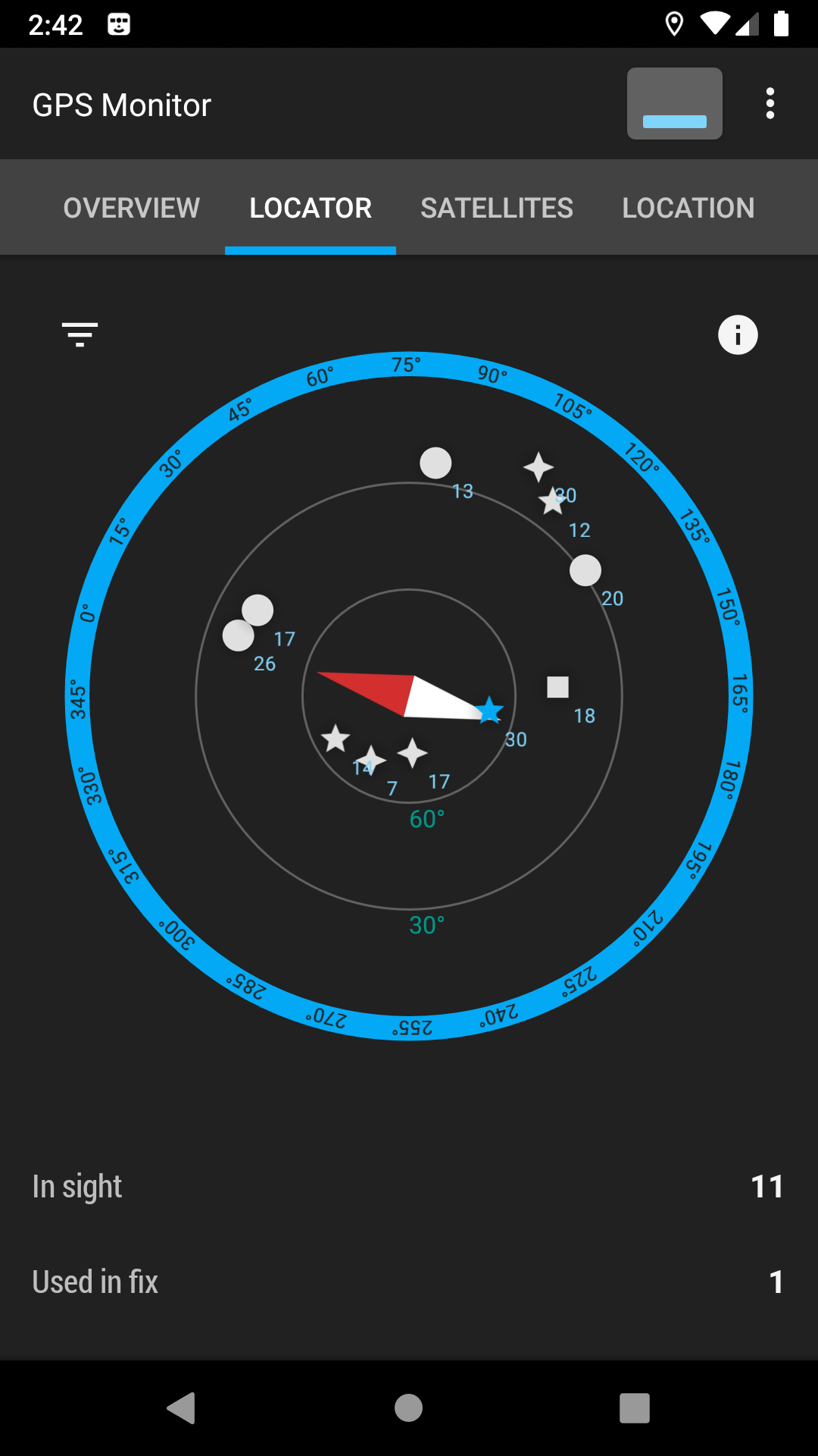 اسکرین شات 2 برنامه GPS Monitor: satellite data