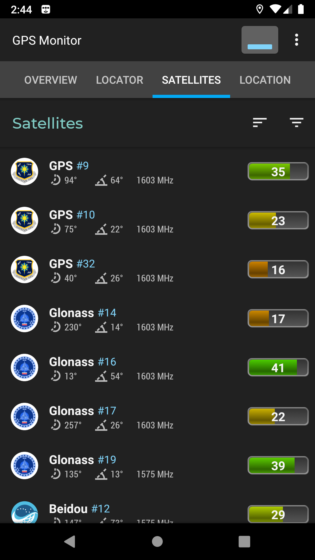 اسکرین شات 3 برنامه GPS Monitor: satellite data