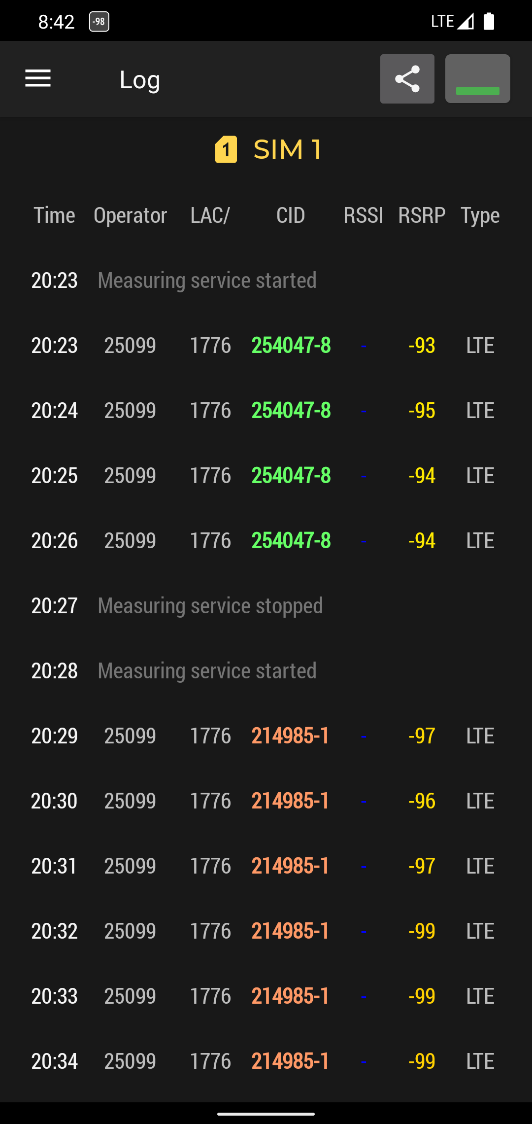اسکرین شات 2 برنامه Cell Signal Monitor