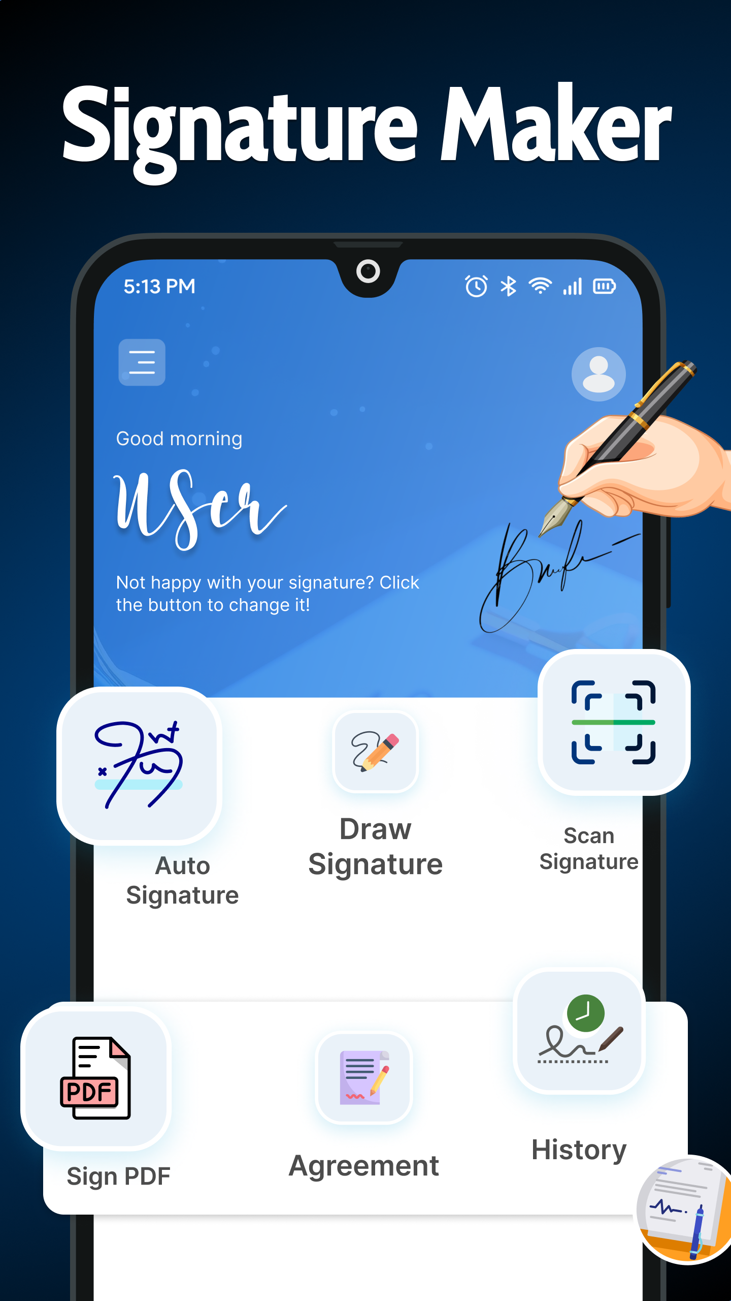اسکرین شات 1 برنامه Signature Maker: Sign Creator