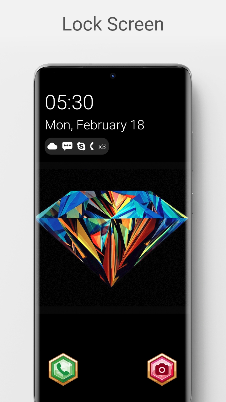 اسکرین شات 1 برنامه Diamond Lock Screen