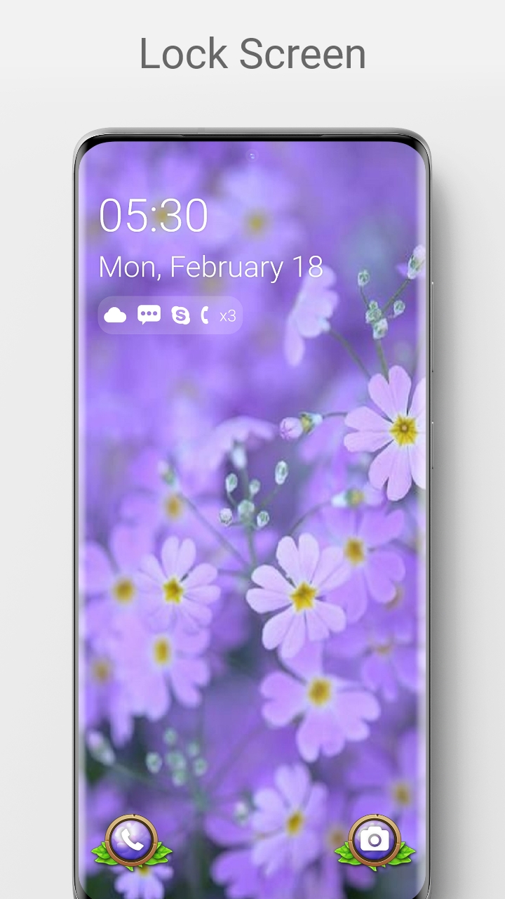 اسکرین شات 1 برنامه Flower Lock Screen