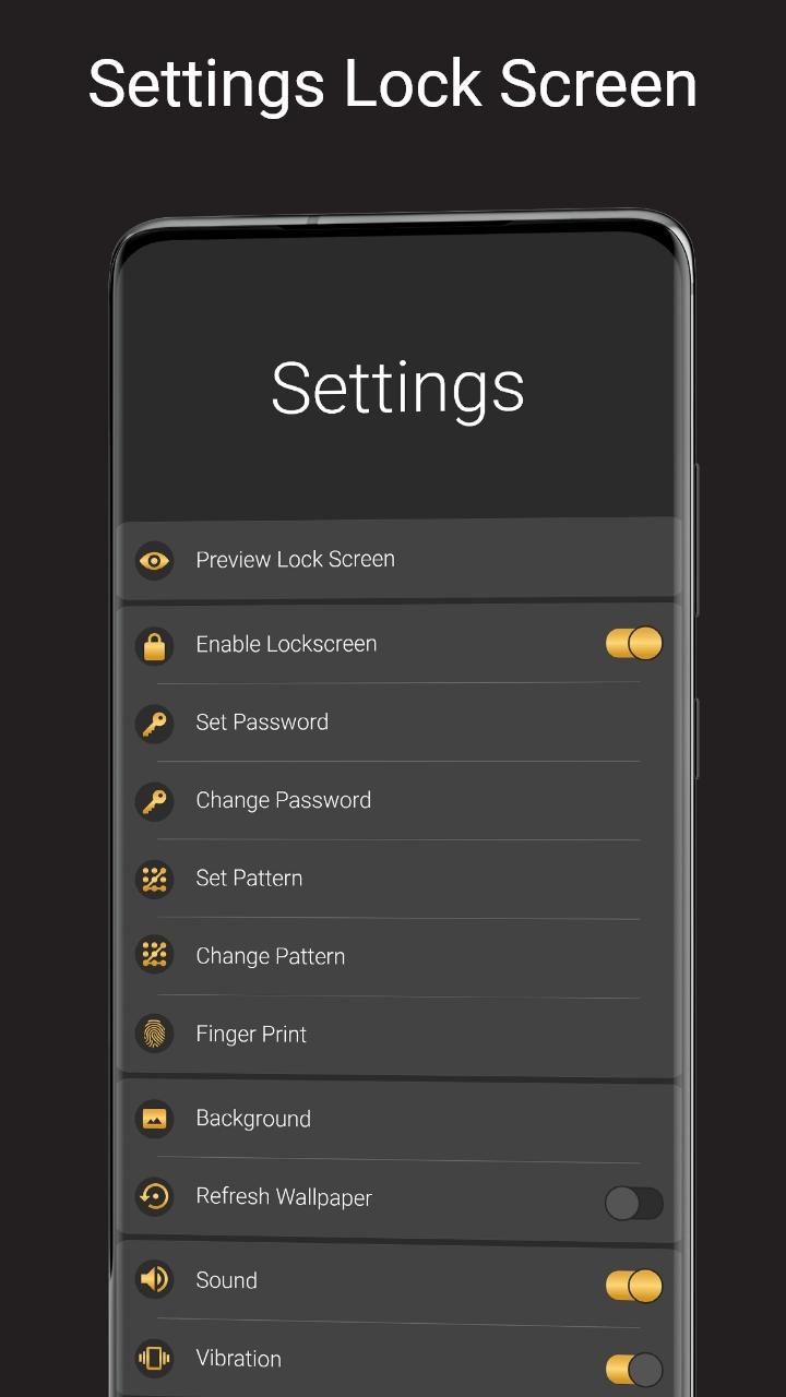 اسکرین شات 5 برنامه Pure Gold Lock Screen