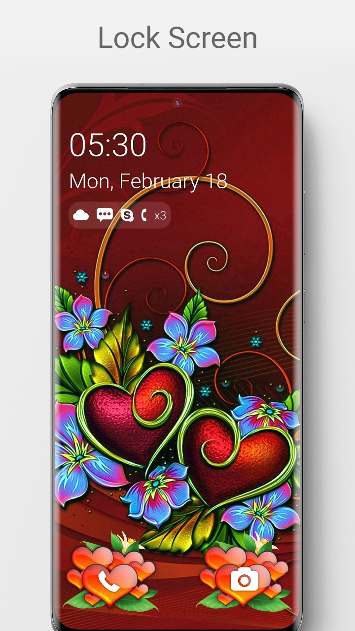 اسکرین شات 1 برنامه Love Heart Lock Screen