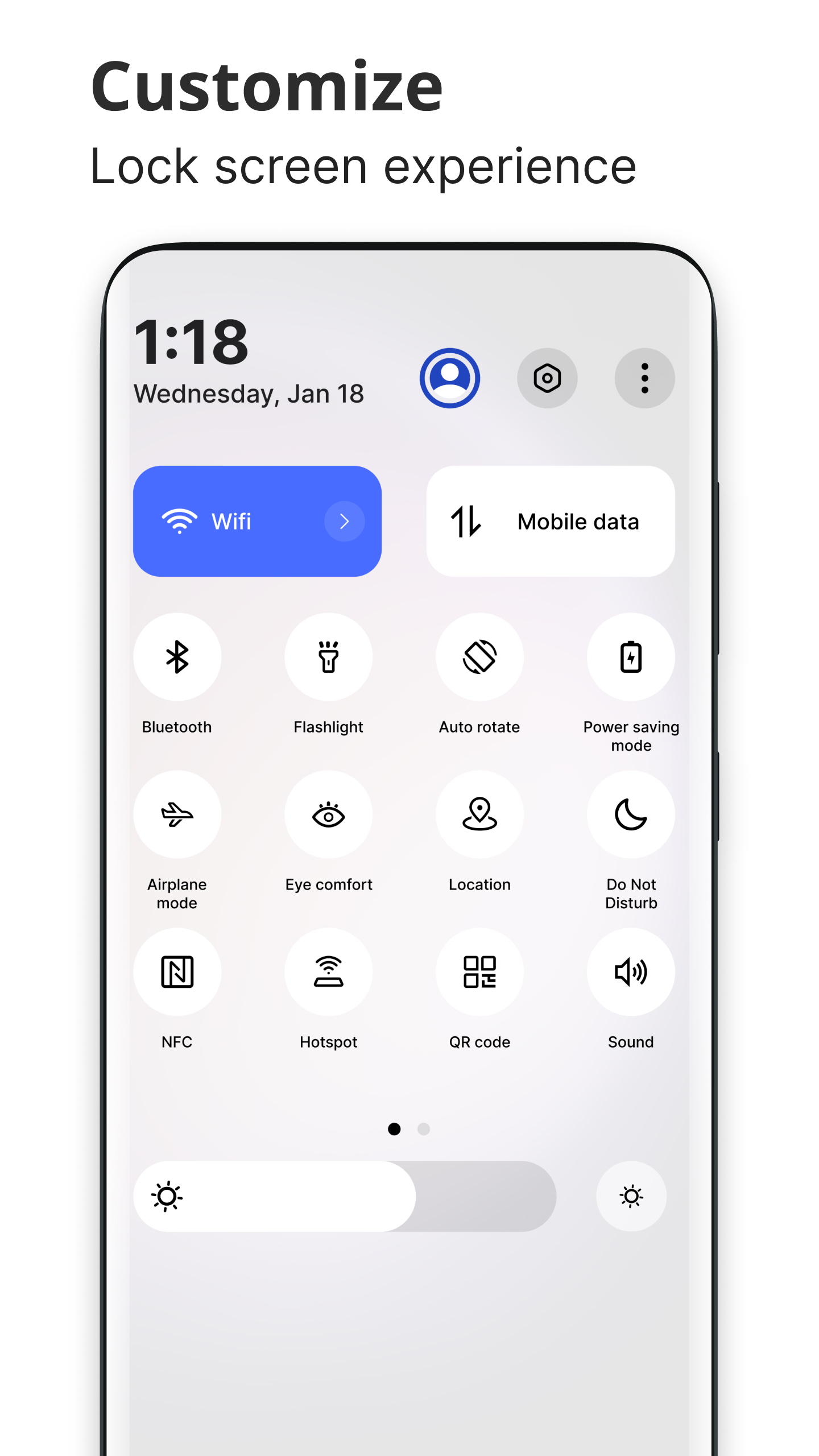 اسکرین شات 2 برنامه Android 13 Style Lock screen