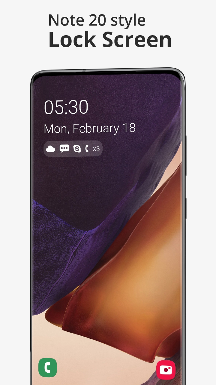 اسکرین شات 1 برنامه Lock Screen Note 20 Style