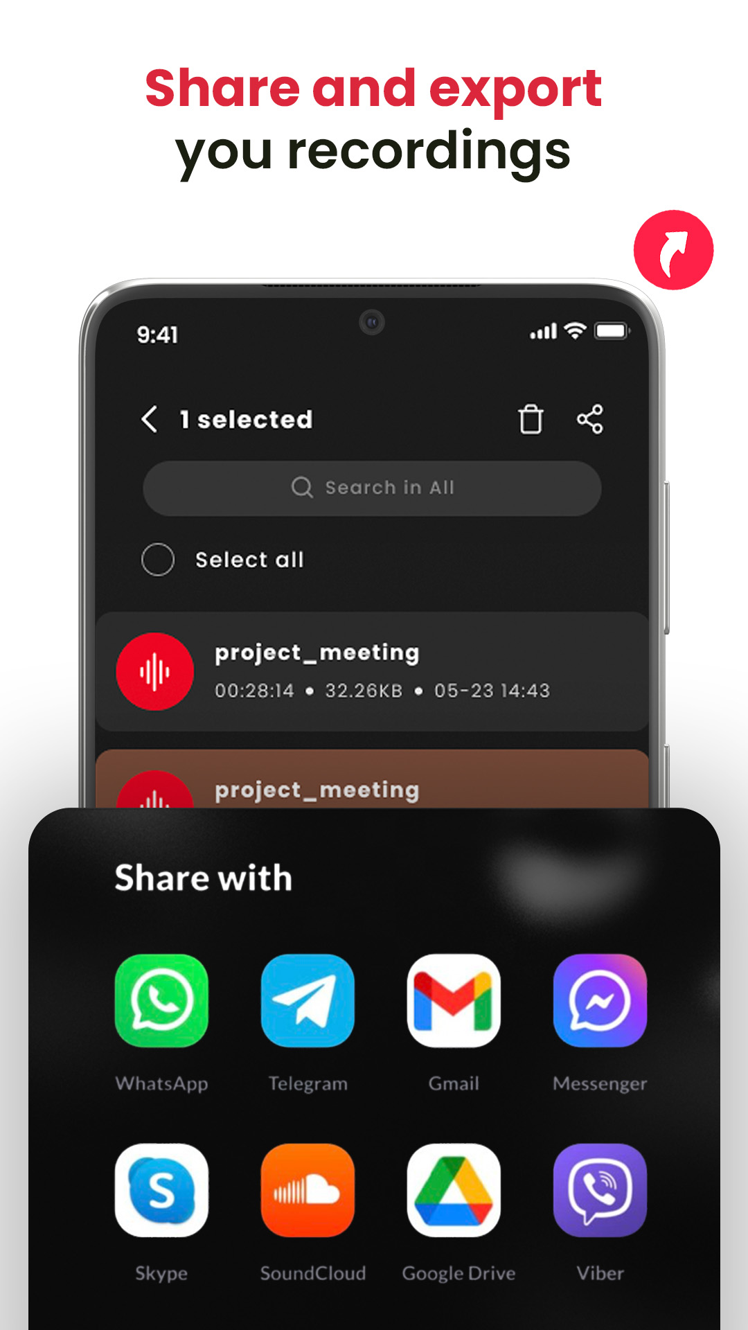 اسکرین شات 4 برنامه HQ Recorder - Record Audio