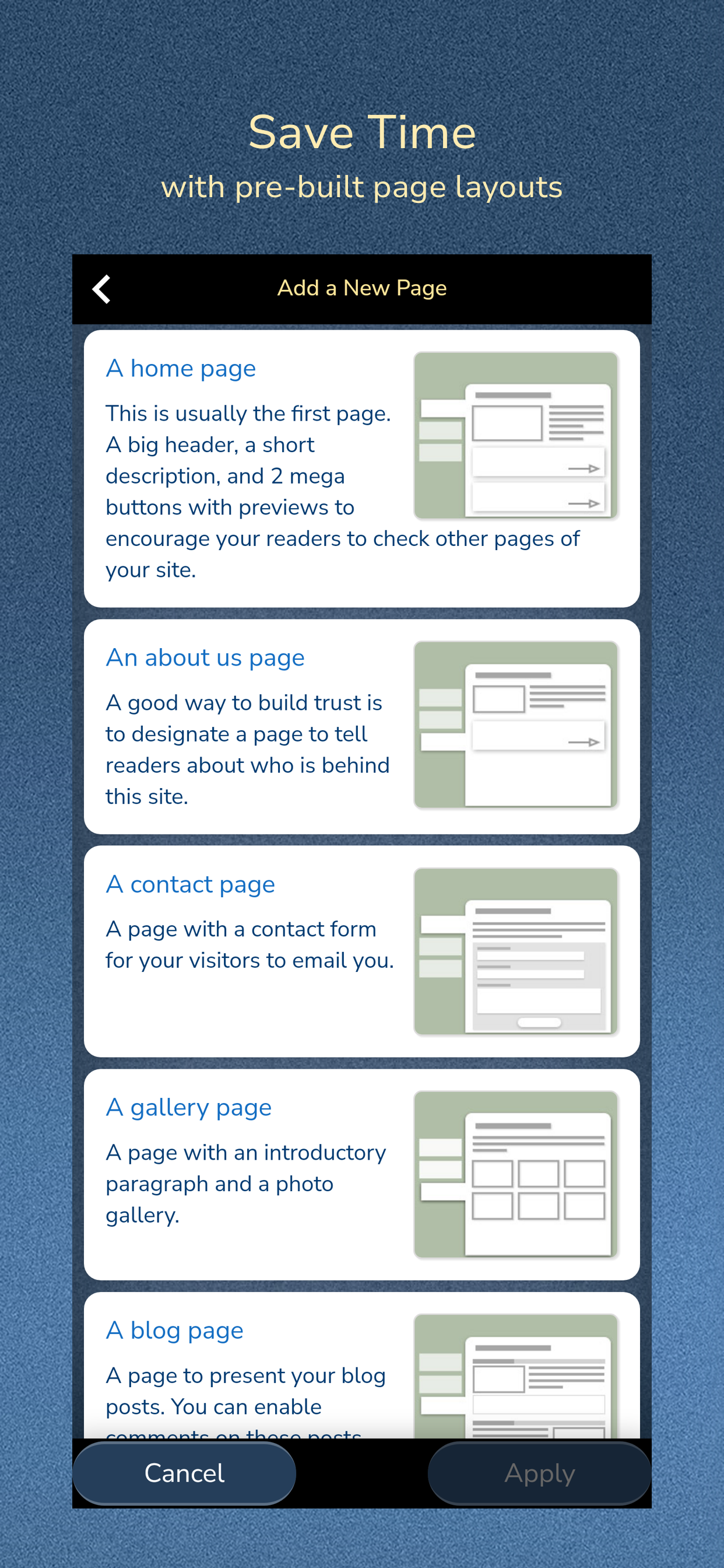 اسکرین شات 4 برنامه Website Builder for Android