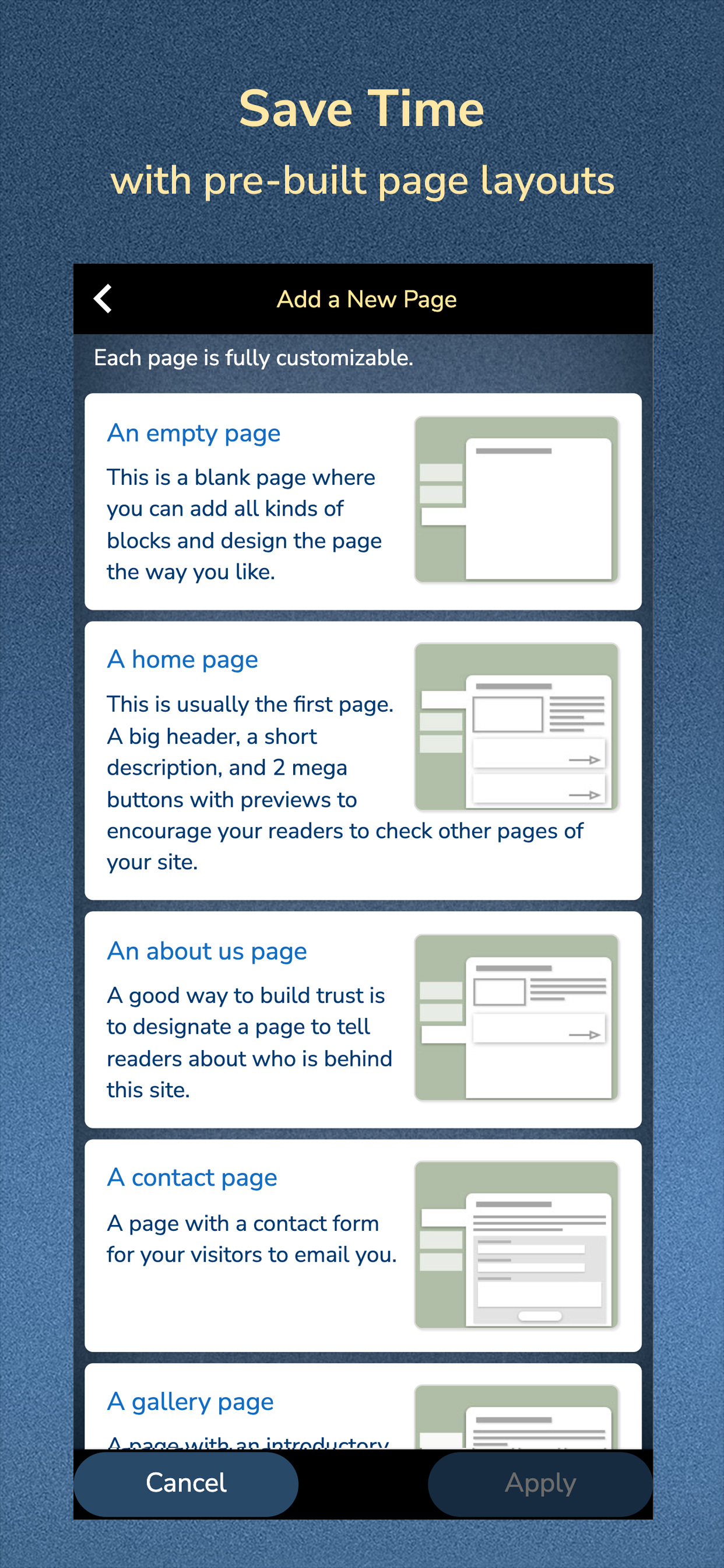 اسکرین شات 4 برنامه Website Builder for Android
