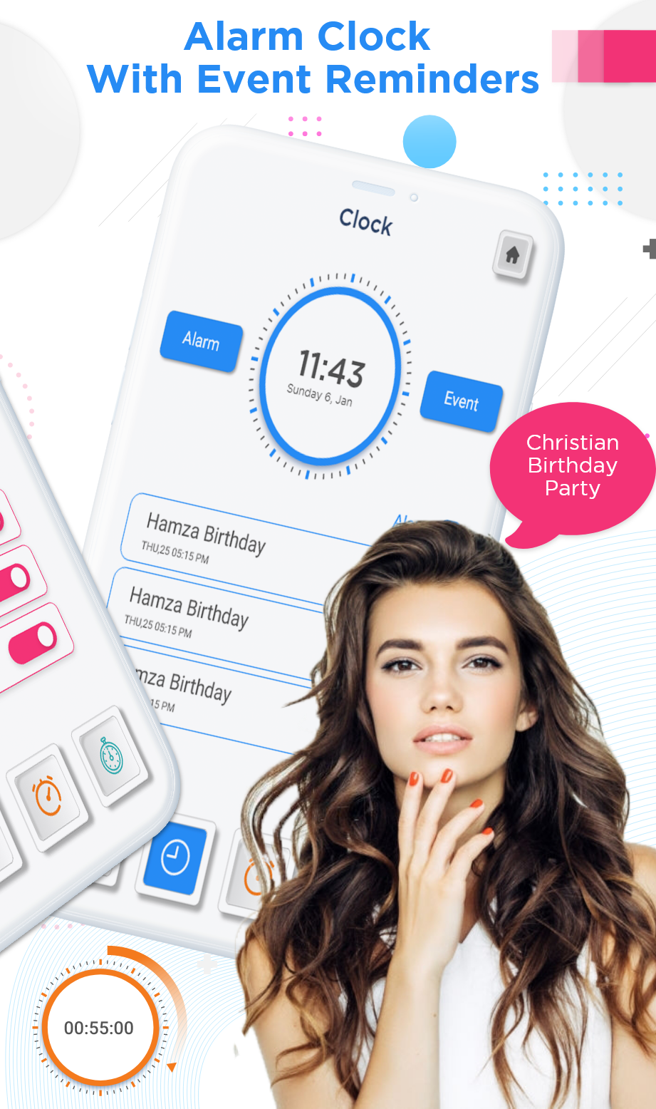 اسکرین شات 3 برنامه Alarm Clock - Wake Up Alarm
