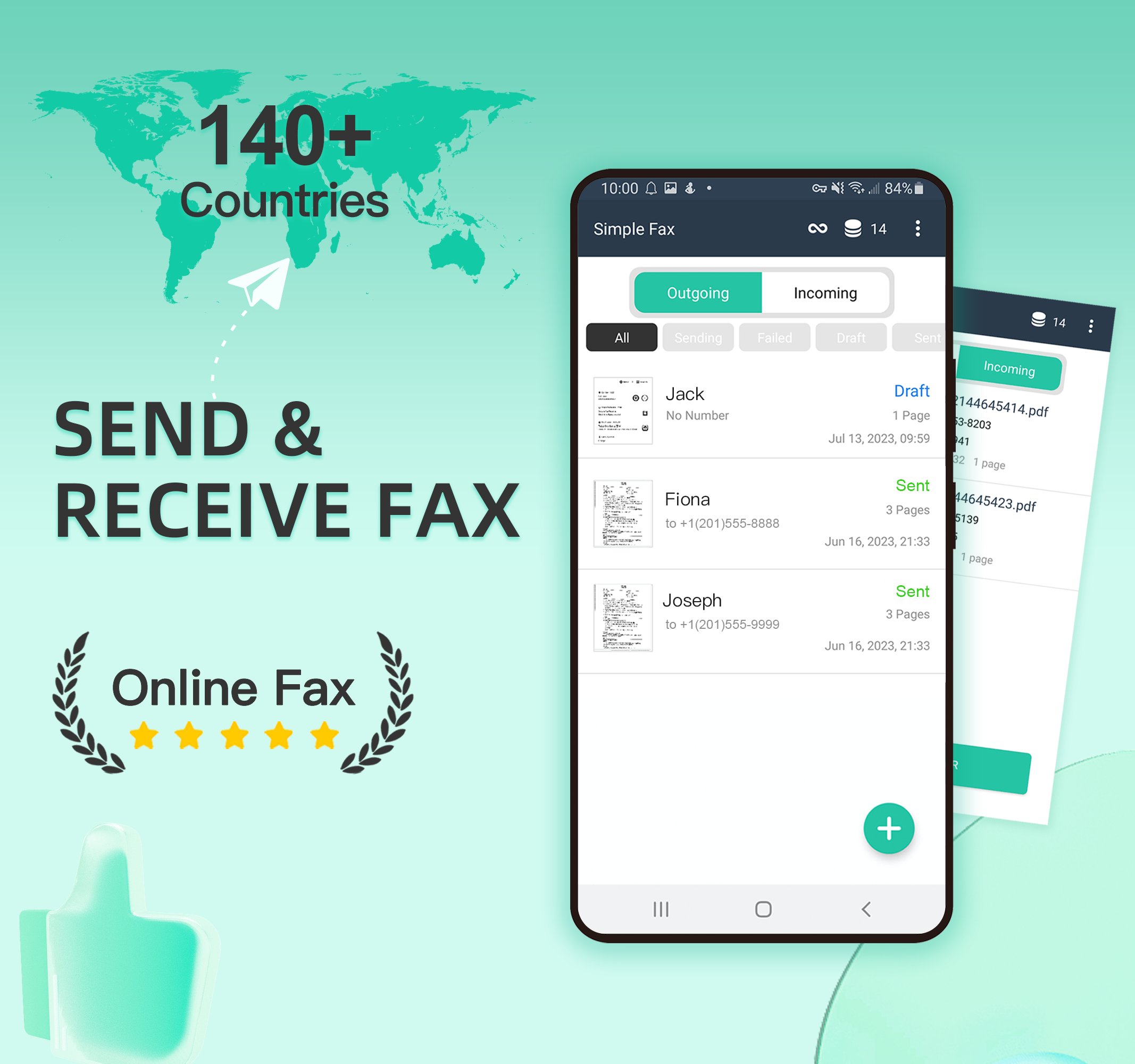 اسکرین شات 1 برنامه Simple Fax-Send Fax from Phone