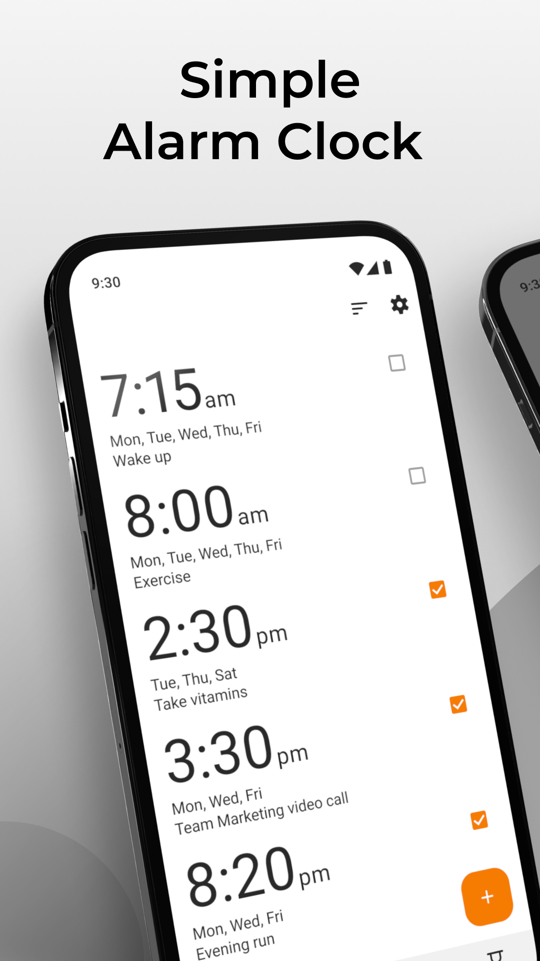 اسکرین شات 1 برنامه Simple Clock - Alarm & Timer