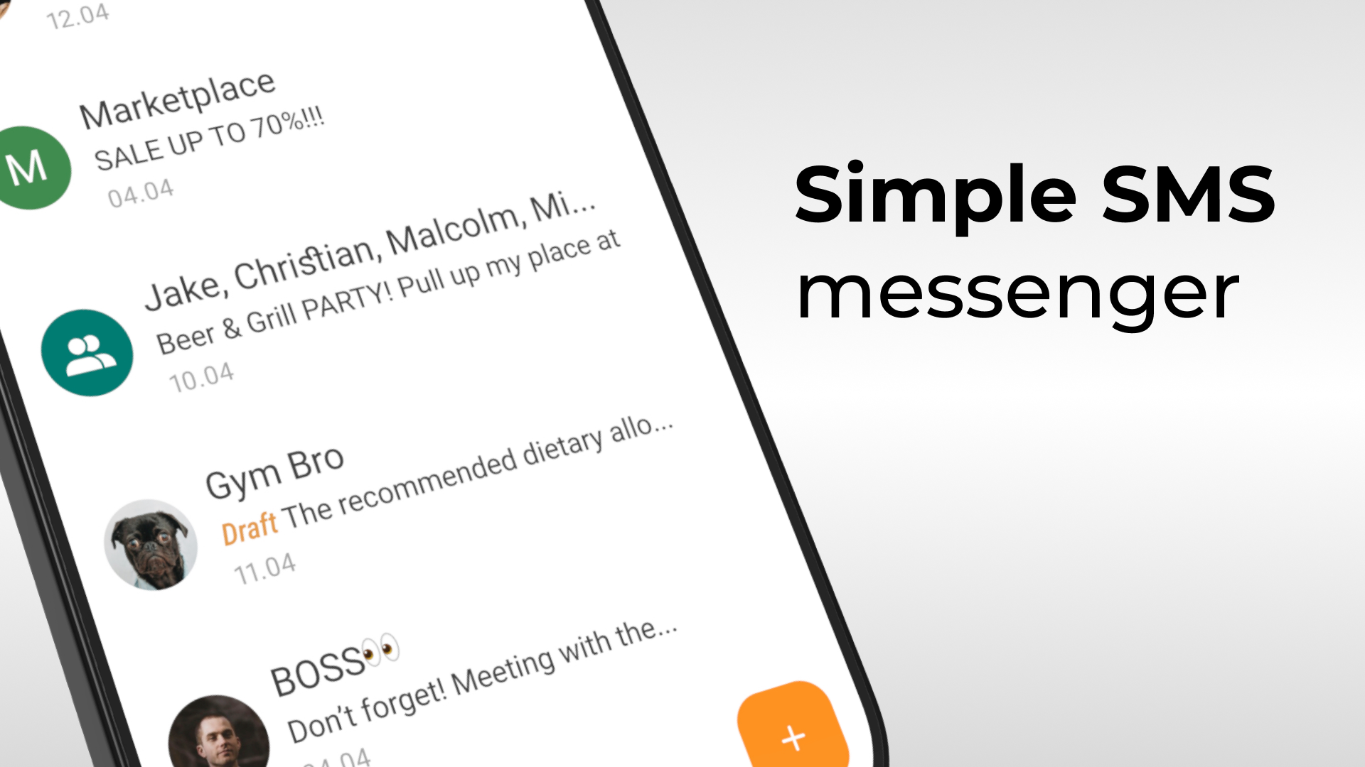 اسکرین شات 1 برنامه Simple SMS Messenger