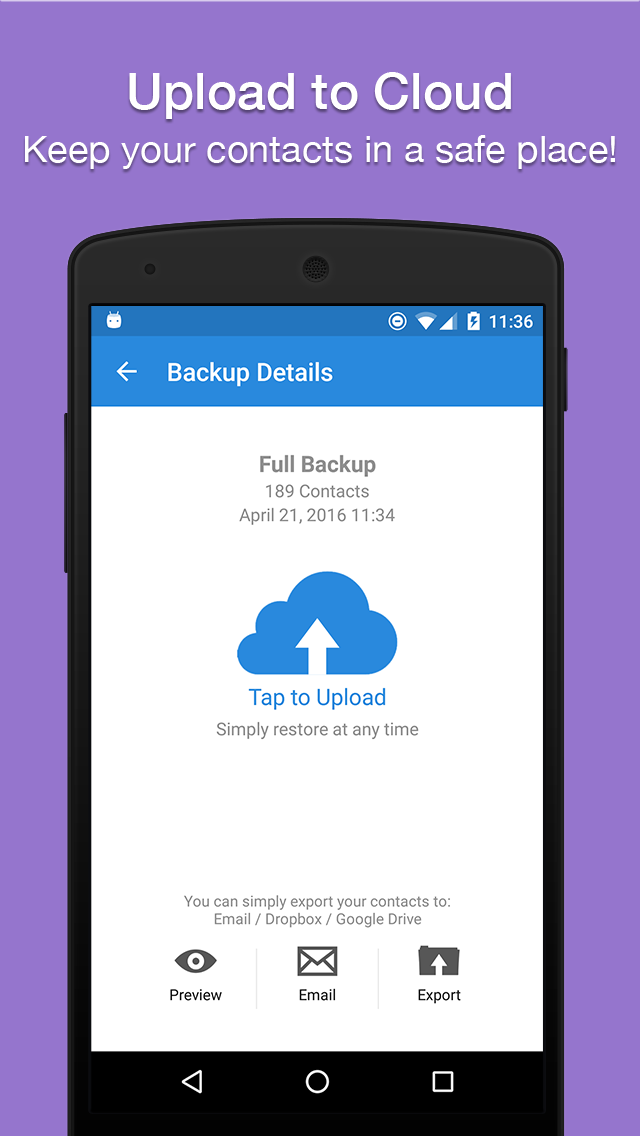 اسکرین شات 4 برنامه Easy Contacts Backup & Restore