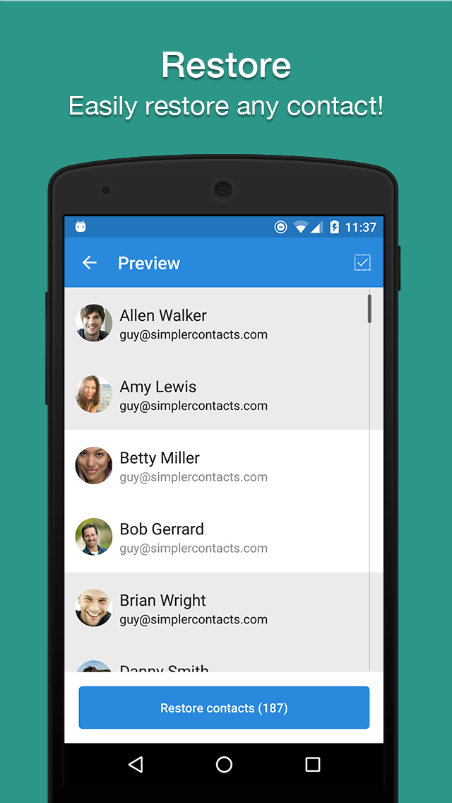 اسکرین شات 5 برنامه Easy Contacts Backup & Restore