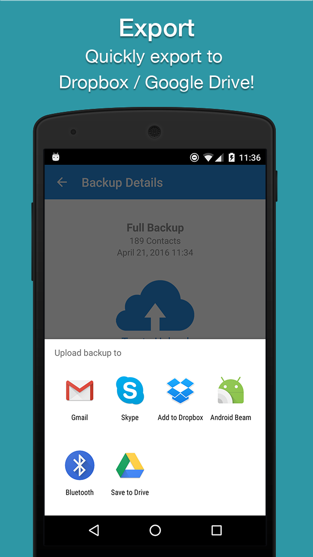 اسکرین شات 3 برنامه Easy Contacts Backup & Restore