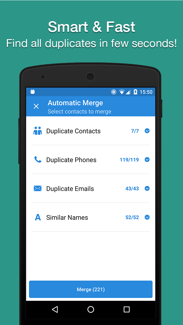 اسکرین شات 2 برنامه Easy Contacts Cleaner