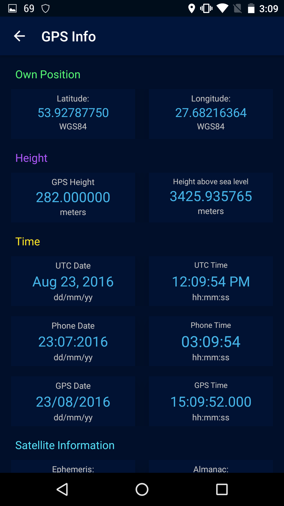 اسکرین شات 3 برنامه GPS-Status Data: Signal,Radars