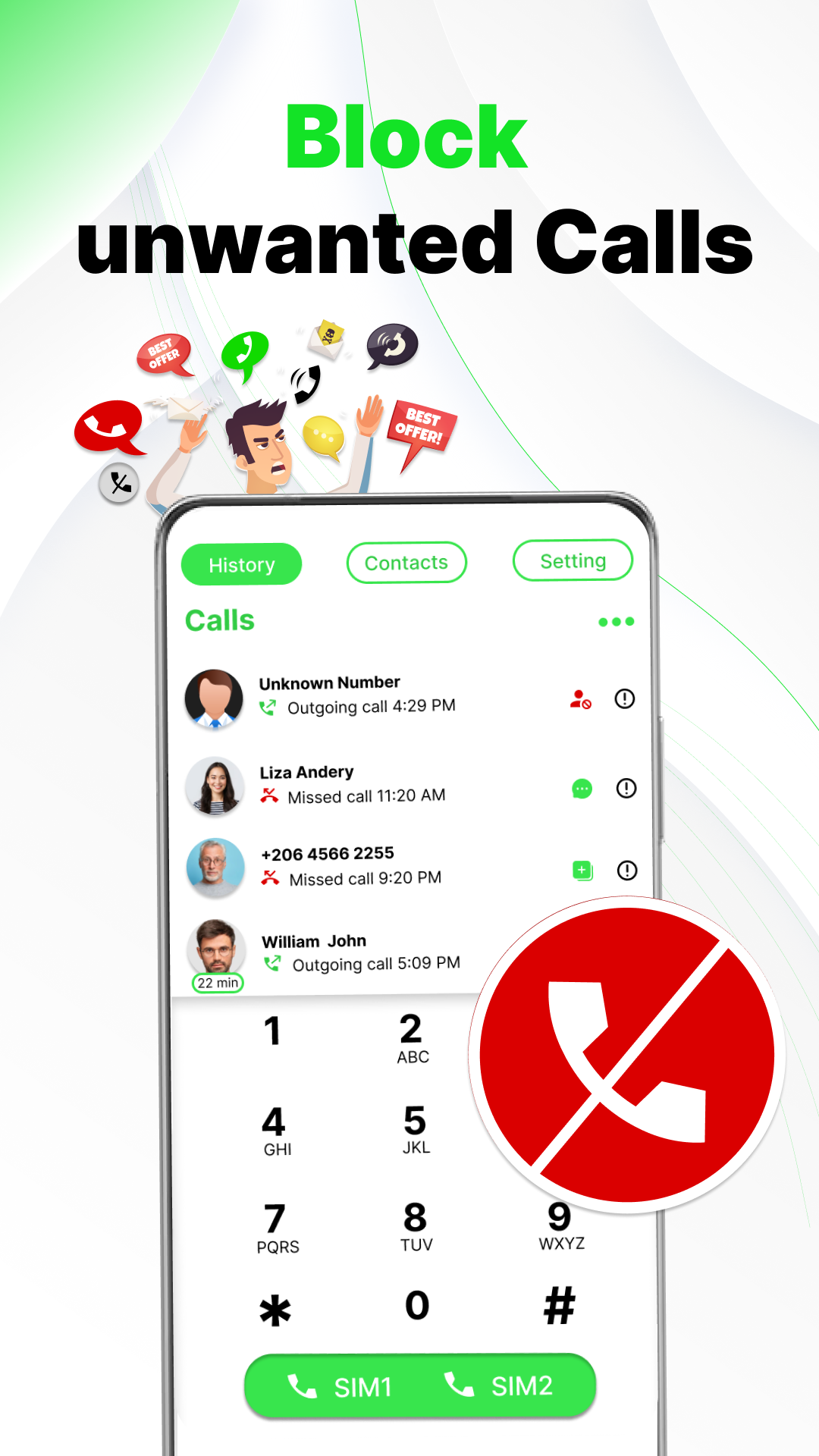 اسکرین شات 1 برنامه Phone Dialer - Call Dialer