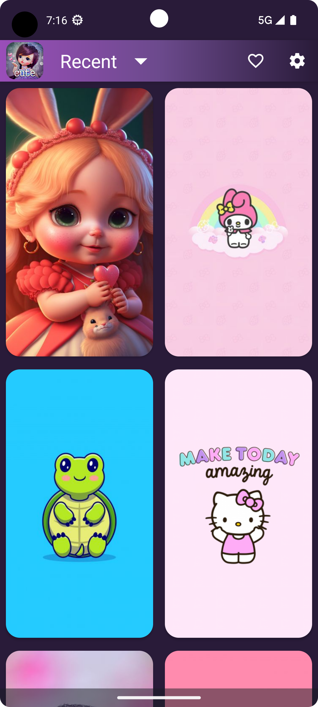 اسکرین شات 1 برنامه Cute Wallpapers - Cutify