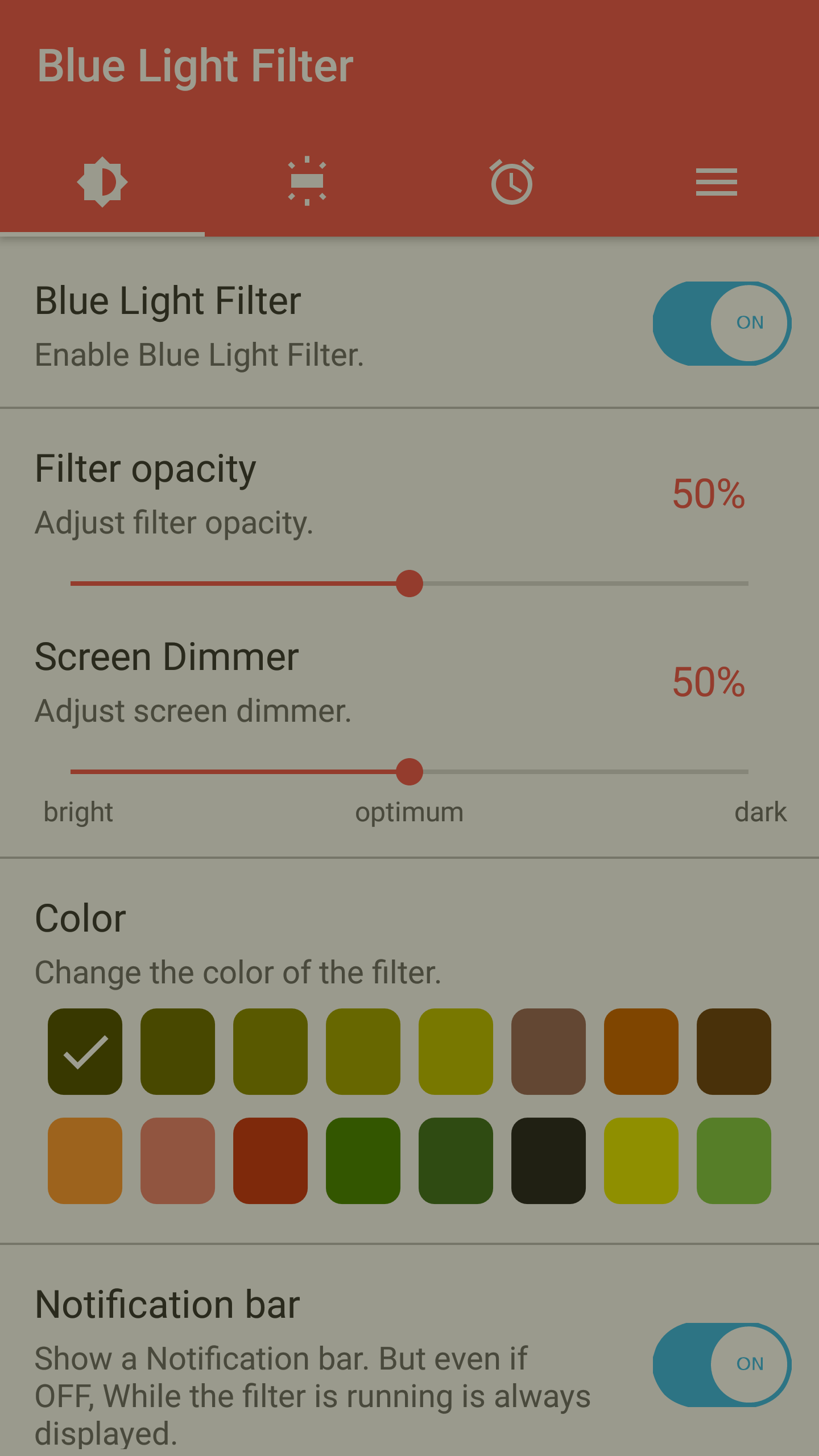 اسکرین شات 2 برنامه sFilter - Blue Light Filter