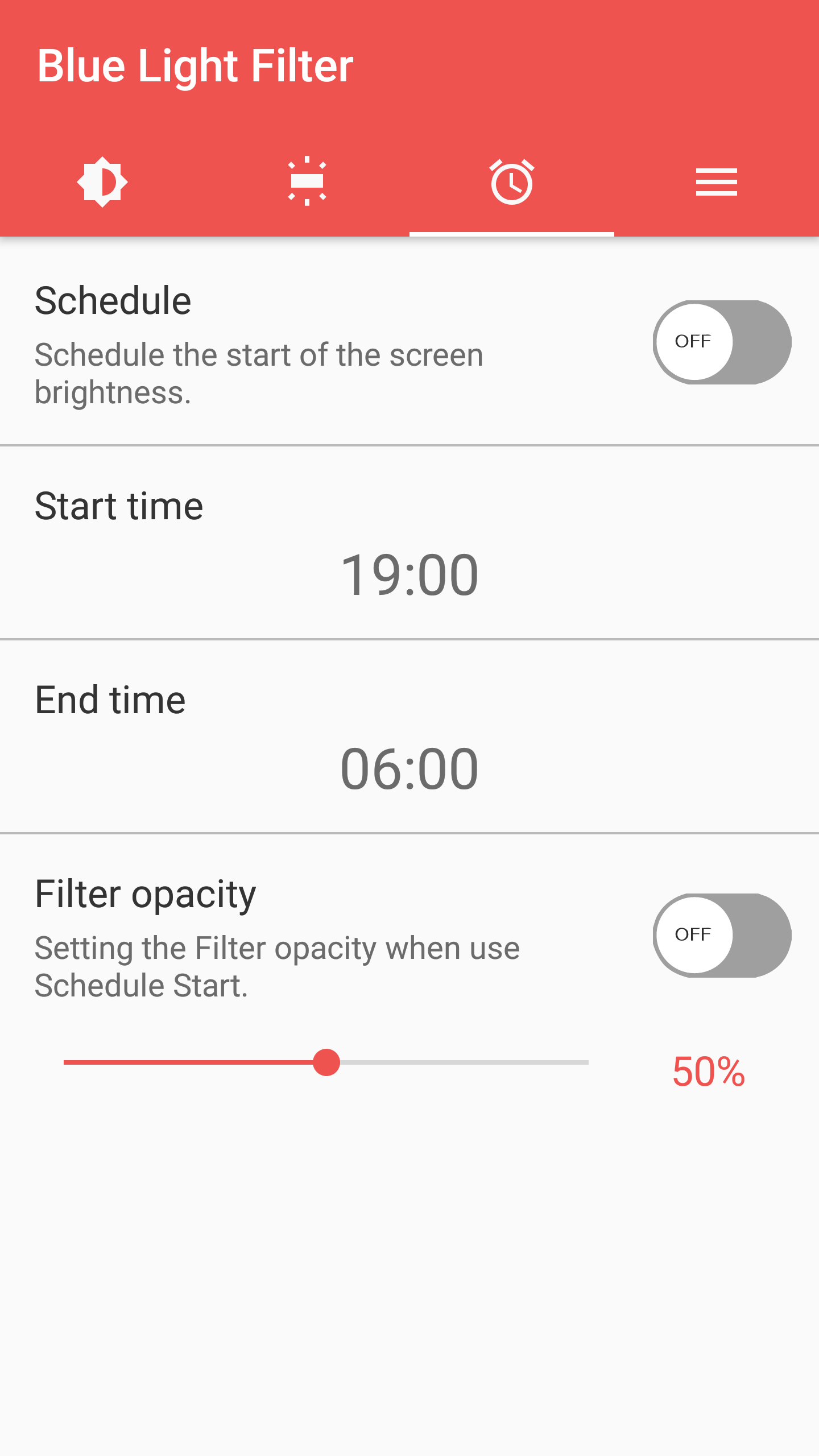 اسکرین شات 6 برنامه sFilter - Blue Light Filter