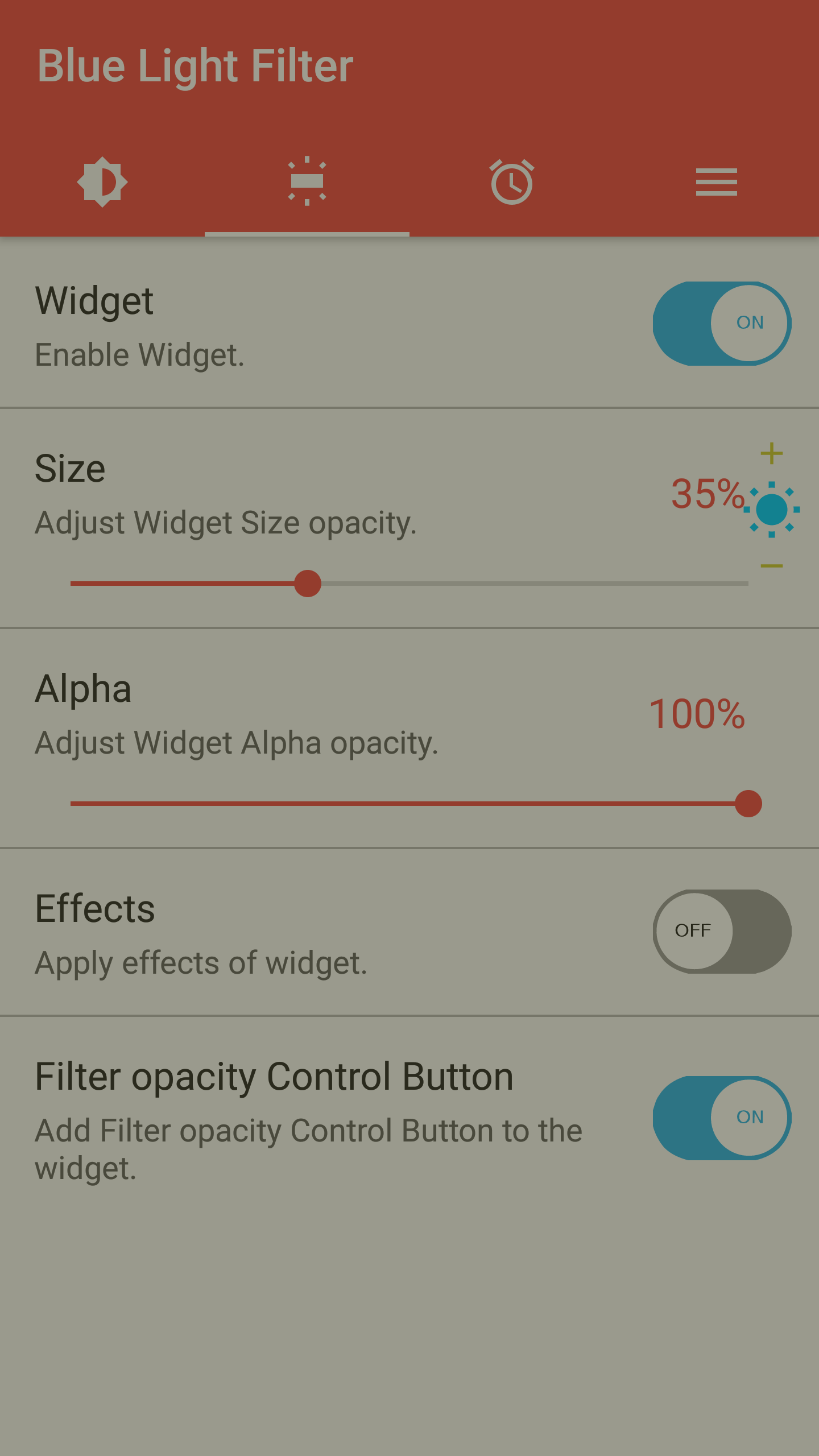 اسکرین شات 5 برنامه sFilter - Blue Light Filter