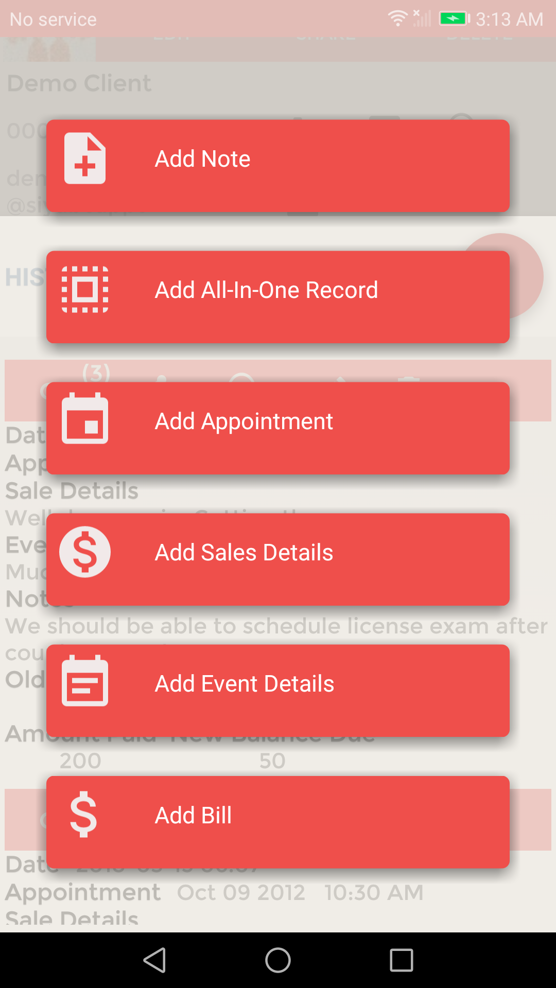 اسکرین شات 5 برنامه Client Record-Customer CRM App